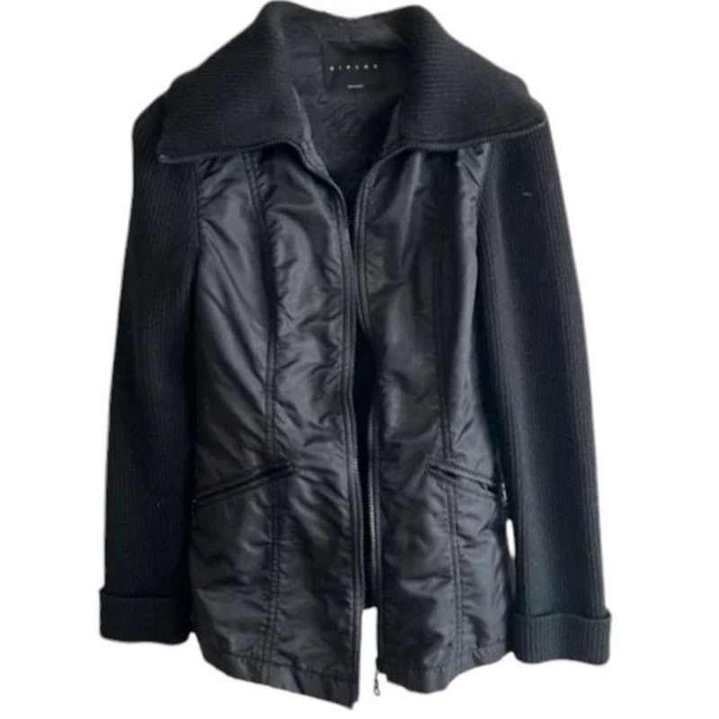 SISLEY Black Bomber Jacket Made in Italy XS SRP: $600