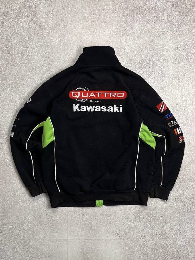 Vintage Vintage Kawasaki Fleece Racing Moto Sherpa Jacket Y2K S Size US S / EU 44-46 / 1 - 3 Thumbnail
