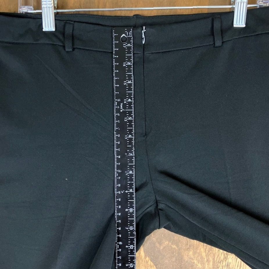 Express Express Womens Pants Black Mid Rise Cuffed Flared Leg Stretch 9/10 Regular Size 24" / US 00 / IT 34 - 7 Thumbnail