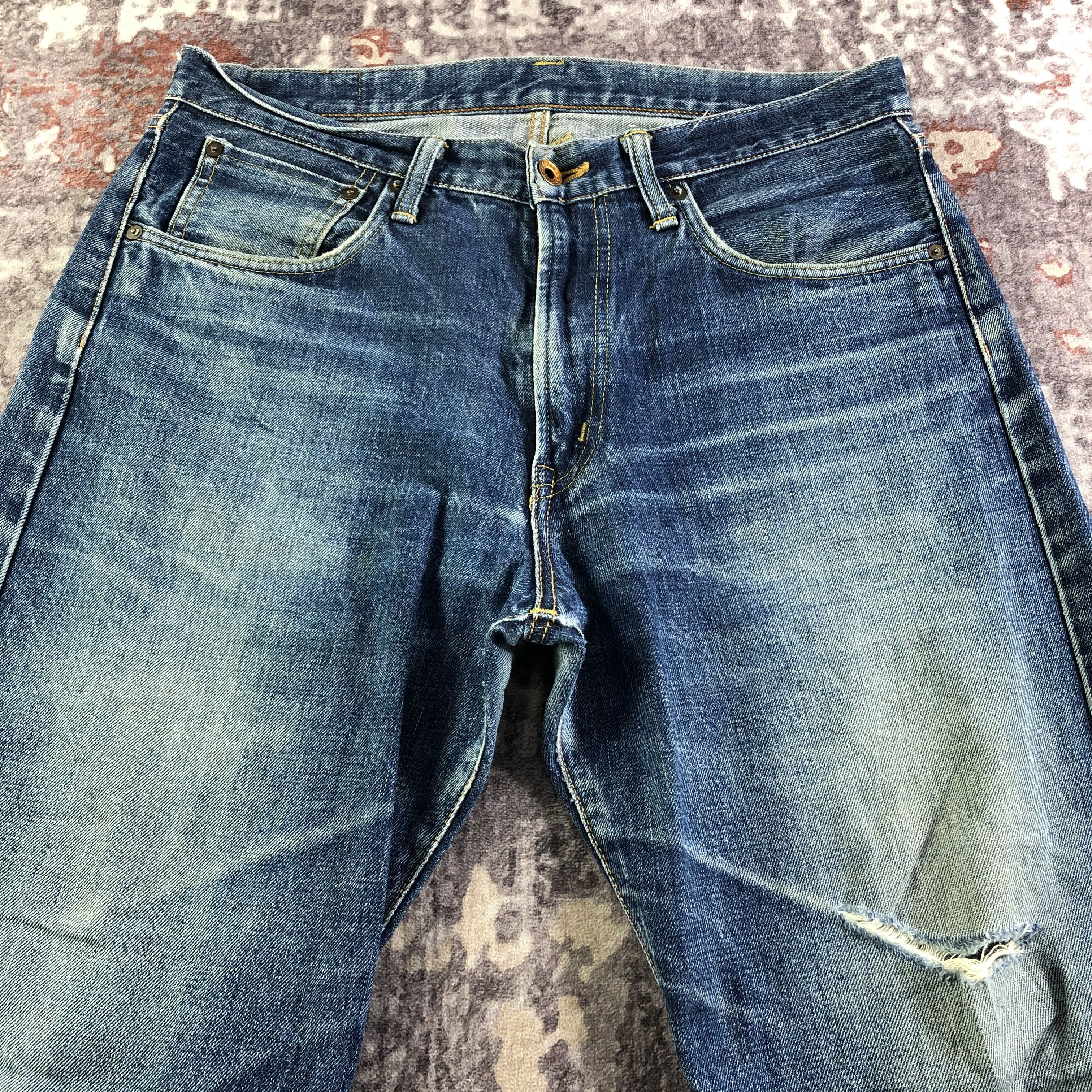 Edwin Vintage Blue Wash Edwin 505 Selvedge Jeans-JM3619 Size US 35 - 3 Thumbnail