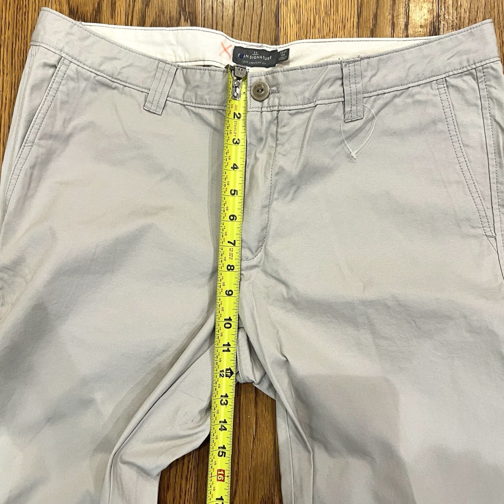 Vintage L.L. Bean Men's Signature Slim Straight Fit Chino Pants Khaki Beige Cotton Size 38x34 Mens Slim Straight Chino Pants 38 Beig e? Size US 38 / EU 54 - 6 Thumbnail