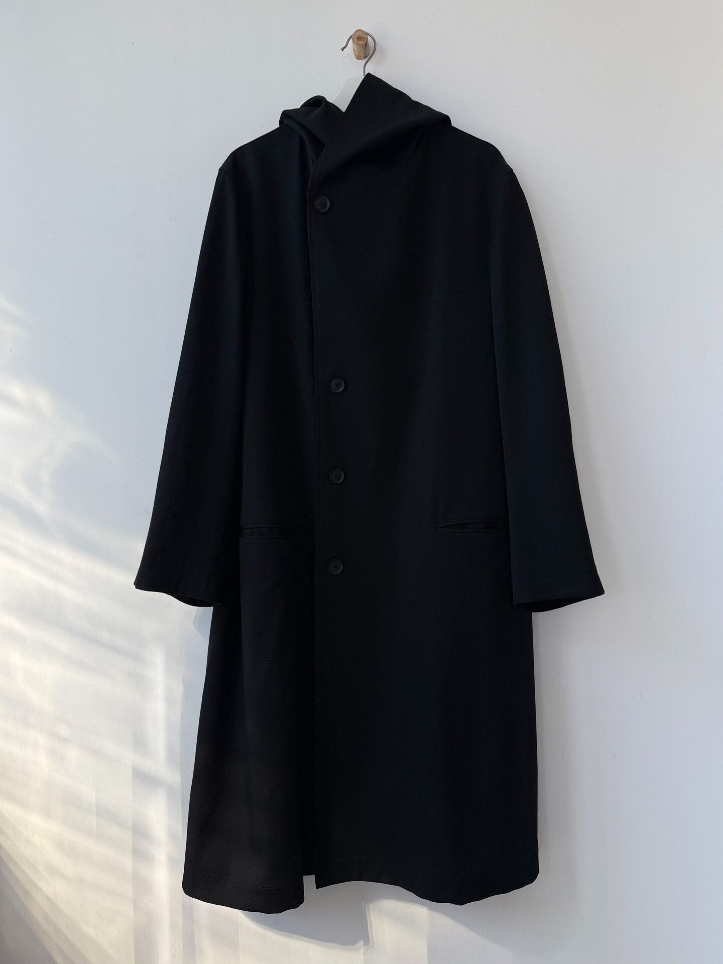 Yohji Yamamoto Black Wool Overcoat