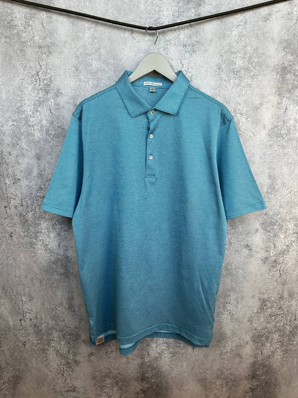 Peter Millar Peter Millar Gingham Check Polo Shirt Aqua Blue Cotton SS Size US L / EU 52-54 / 3 - 1 Thumbnail