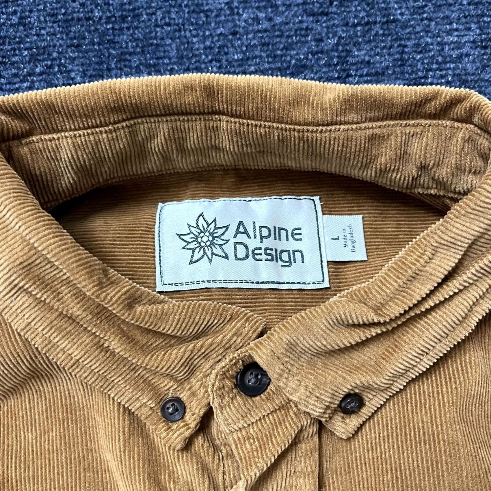 Vintage Alpine Design Shirt Mens Large Brown Corduroy Button Front Long Sleeve Size US L / EU 52-54 / 3 - 2 Thumbnail