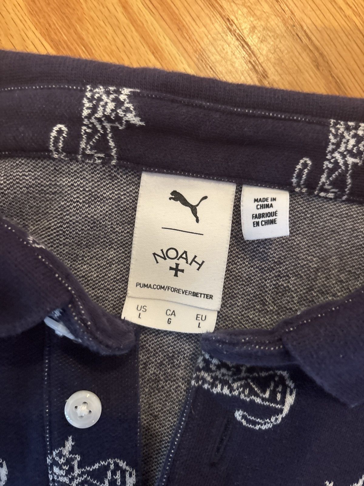 Noah × Puma Noah x Puma Jacquard Polo Shirt 'Navy' Size US L / EU 52-54 / 3 - 3 Thumbnail