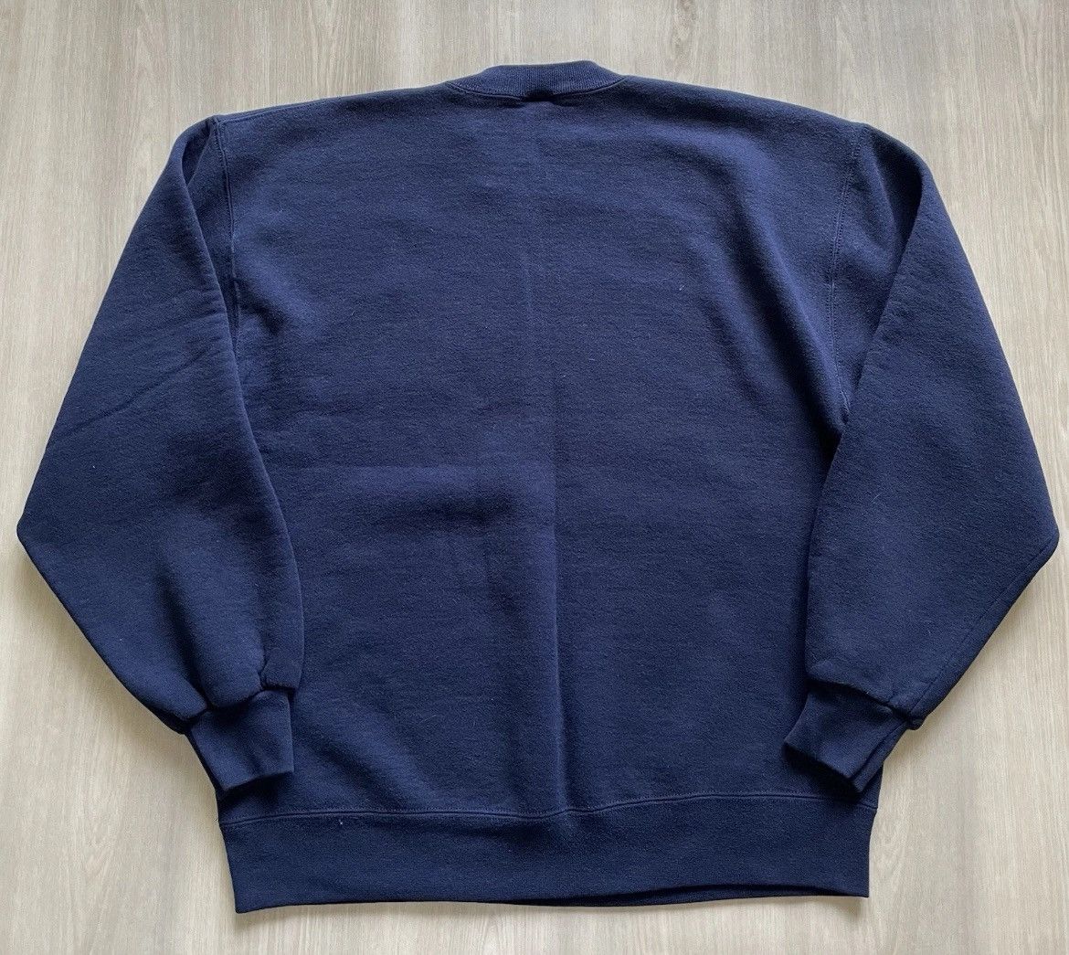 Russell Athletic Vintage 90s Russell Athletic Made In USA Navy Blue Blank L Size US L / EU 52-54 / 3 - 3 Thumbnail