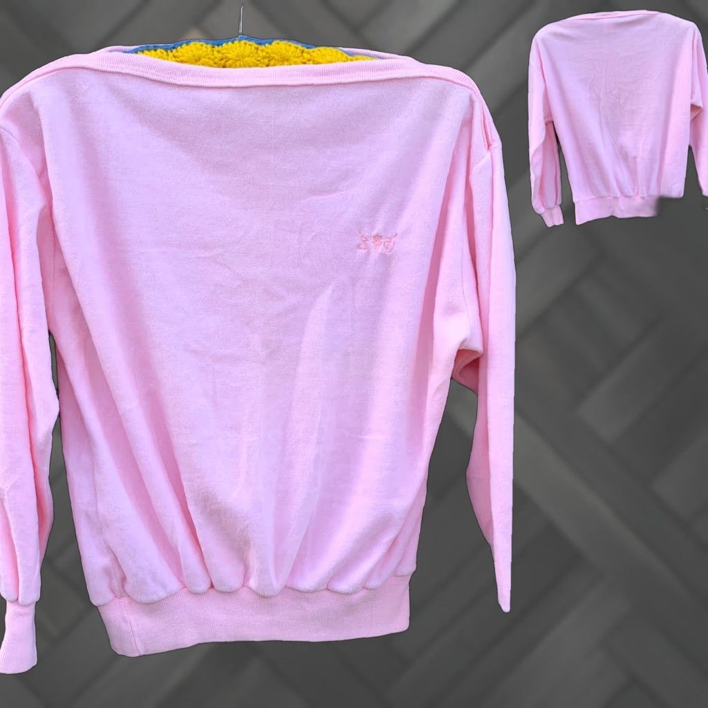 Velour VINTAGE Sergio Valente Velour Shirt Pink M 80s 70s Made In USA Shirt Mens Size M / US 6-8 / IT 42-44 - 1 Thumbnail
