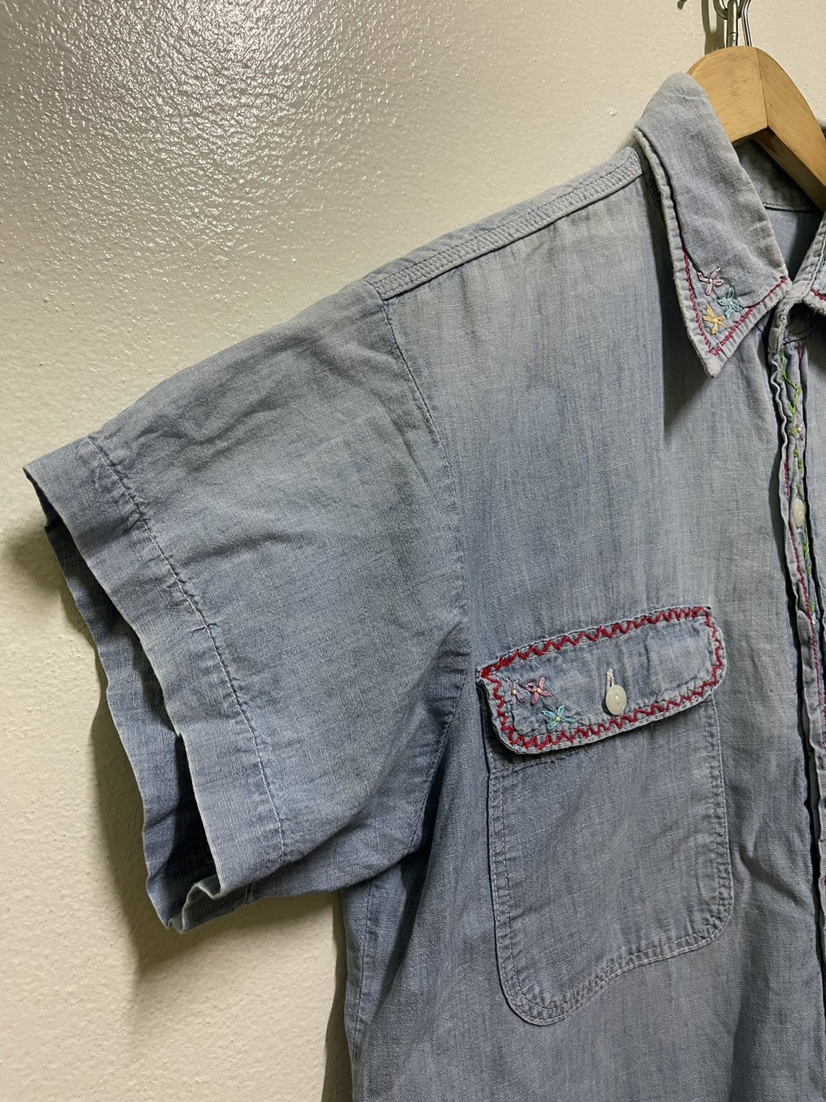Big Mac Big Mac Chambray Embroidery Shirt Size M / US 6-8 / IT 42-44 - 2 Thumbnail