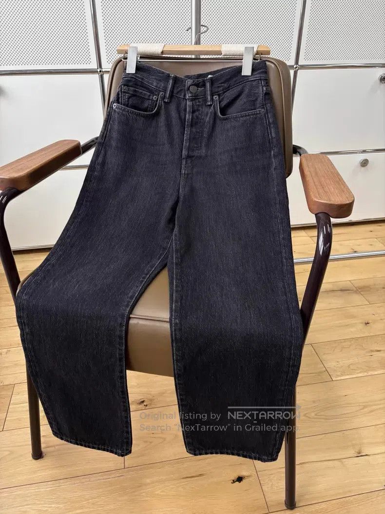 Acne Studios Acne Studios Smoky black leather label straight-leg jeans Size 25" / US 0 / IT 36 - 6 Thumbnail