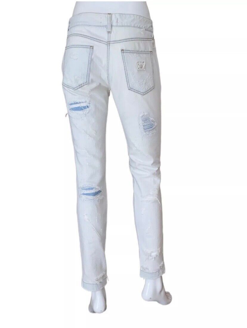 Dolce & Gabbana DOLCE & GABBANA DISTRESSED SKINNY WHITE JEANS SIZE 42 Size 28" / US 6 / IT 42 - 5 Thumbnail