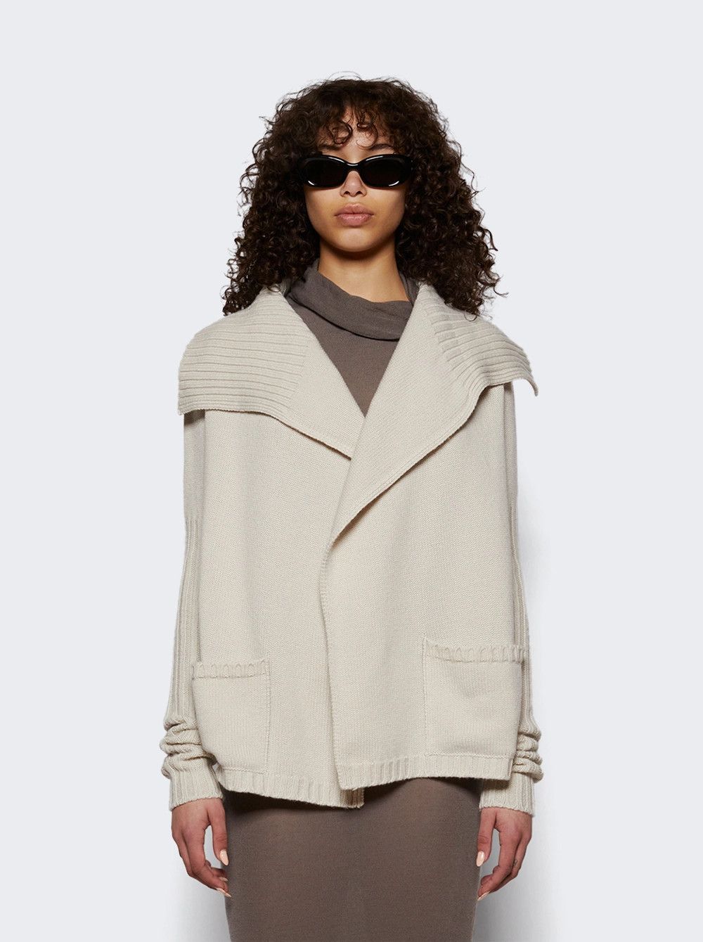 Rick Owens o1mle0426 Cardigan Sweater in Neutrals Size S / US 4 / IT 40 - 2 Thumbnail