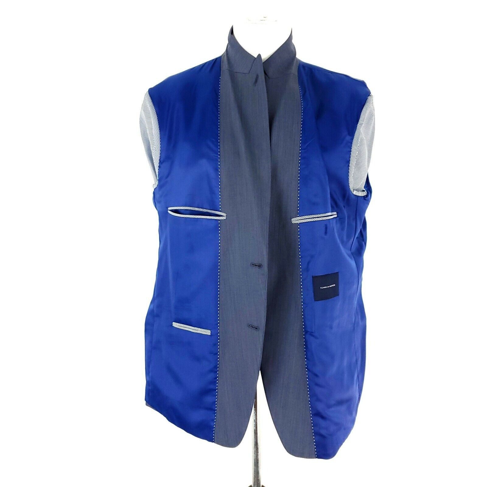 Tommy Hilfiger Tommy Hilfiger Wool 2 Button Blazer 42R Blue Striped Extra P Size 42R - 10 Thumbnail