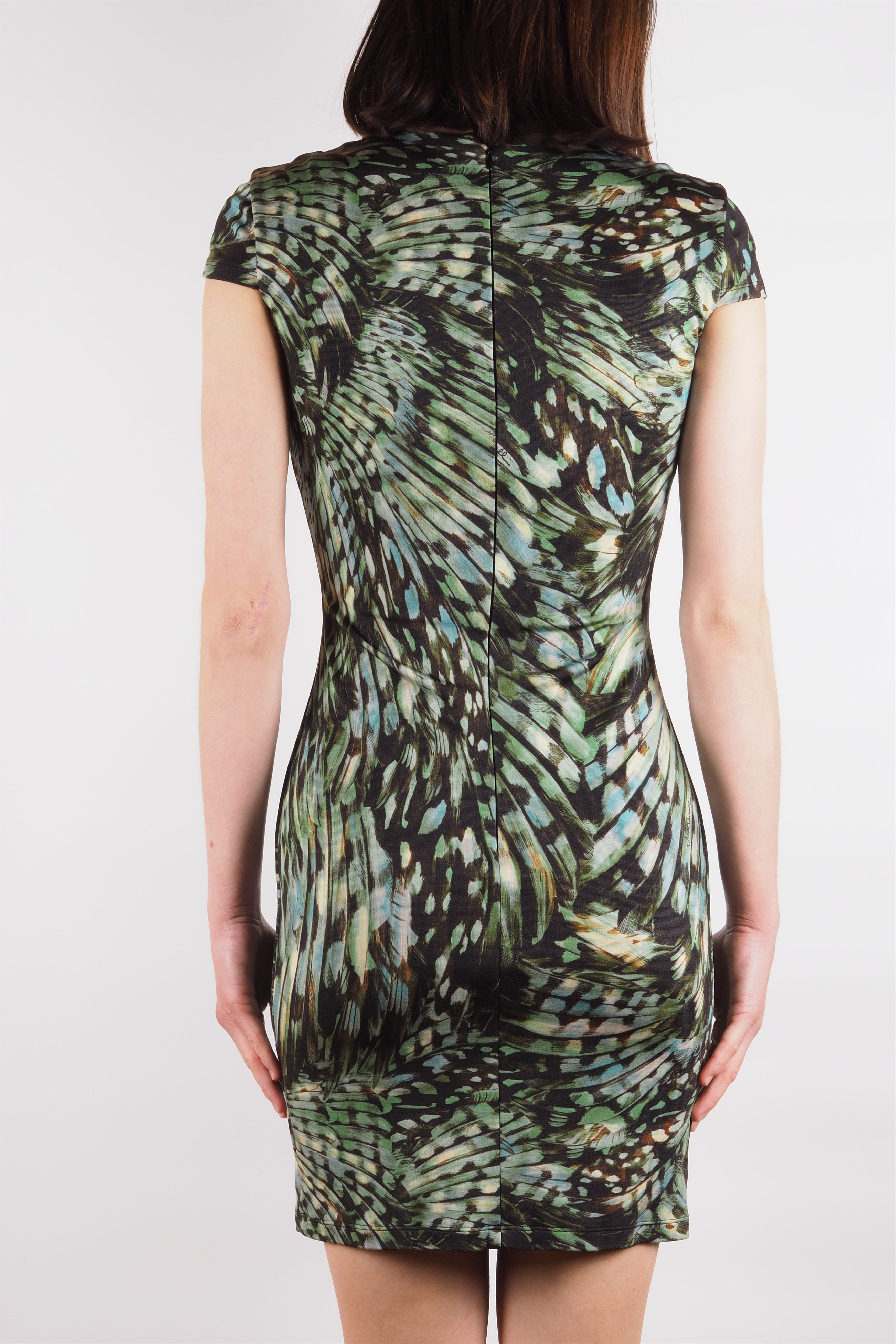 Just Cavalli × Roberto Cavalli Just Cavalli Vintage Bodycon Mini Dress Feather Print Size M / US 6-8 / IT 42-44 - 3 Thumbnail