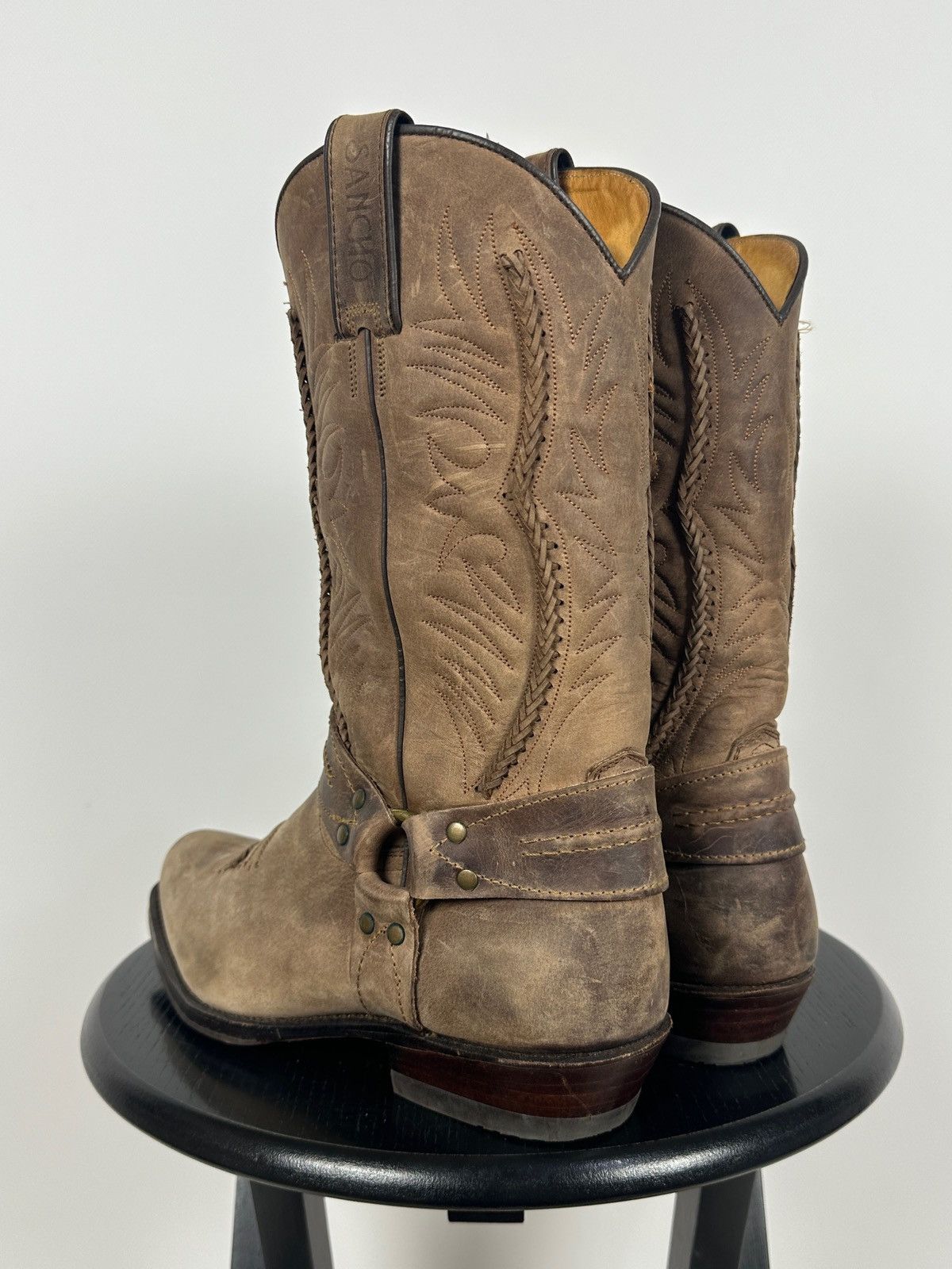 Sancho Boots Sancho Abarca 5122 Leather Cowboy Western Motorcycle Boots Size US 8 / EU 41 - 5 Thumbnail