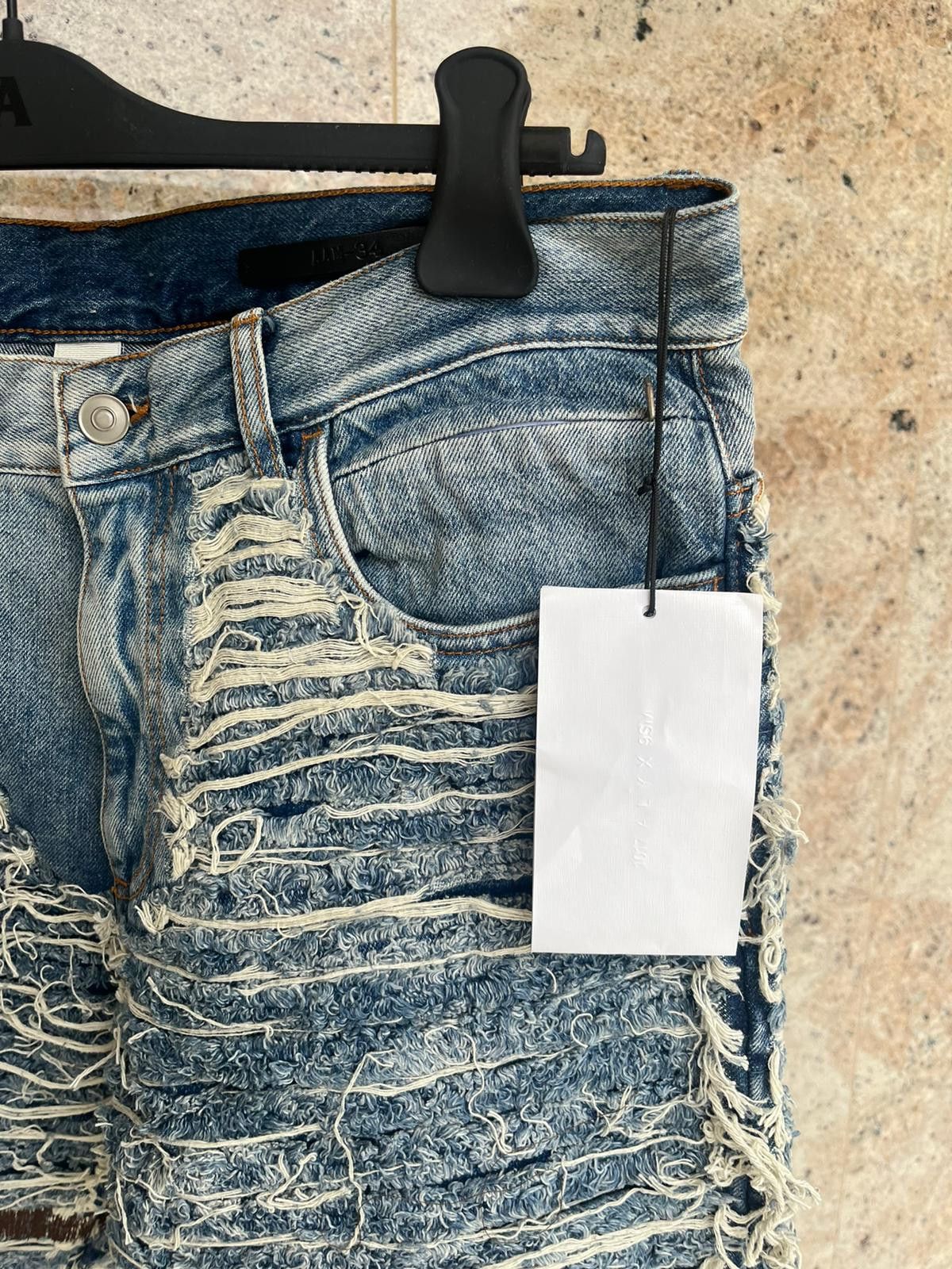 Alyx × Blackmeans 6 Pocket Blackmeans Distressed & Frayed Denim in Blue Size US 36 / EU 52 - 2 Thumbnail