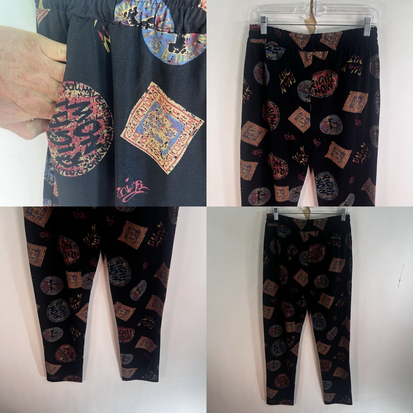 Vintage Extra Belleza Stretch Pants Womens Size M/L 30X29 Pocketed Pull-On Size 36" / US 14 / IT 50 - 8 Thumbnail