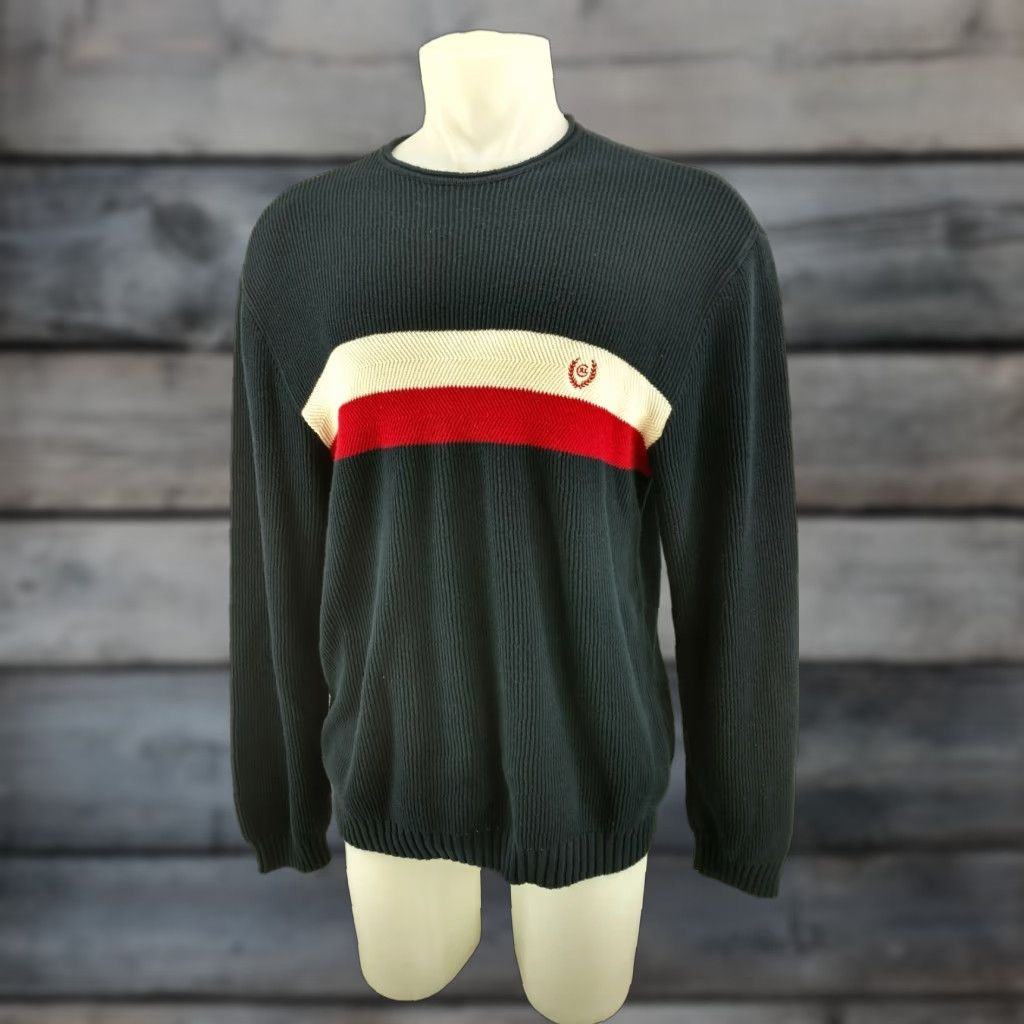 Chaps CHAPS by Ralph Lauren Mens XL Navy & RED Stripe Sweater Crew Neck Size US XL / EU 56 / 4 - 1 Thumbnail