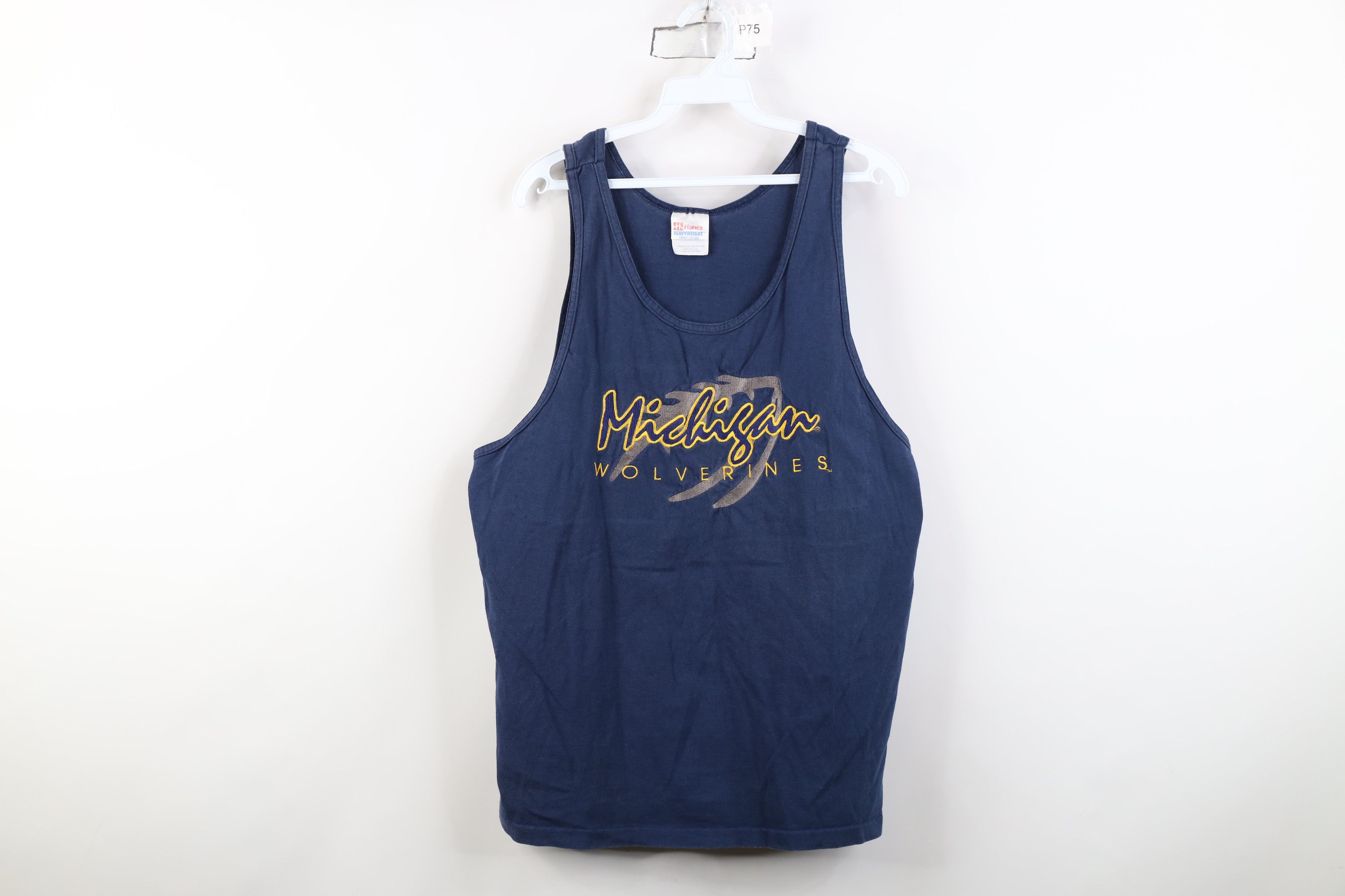 Vintage Vintage 90s University of Michigan Tank Top T-Shirt Blue USA Size US L / EU 52-54 / 3 - 1 Thumbnail