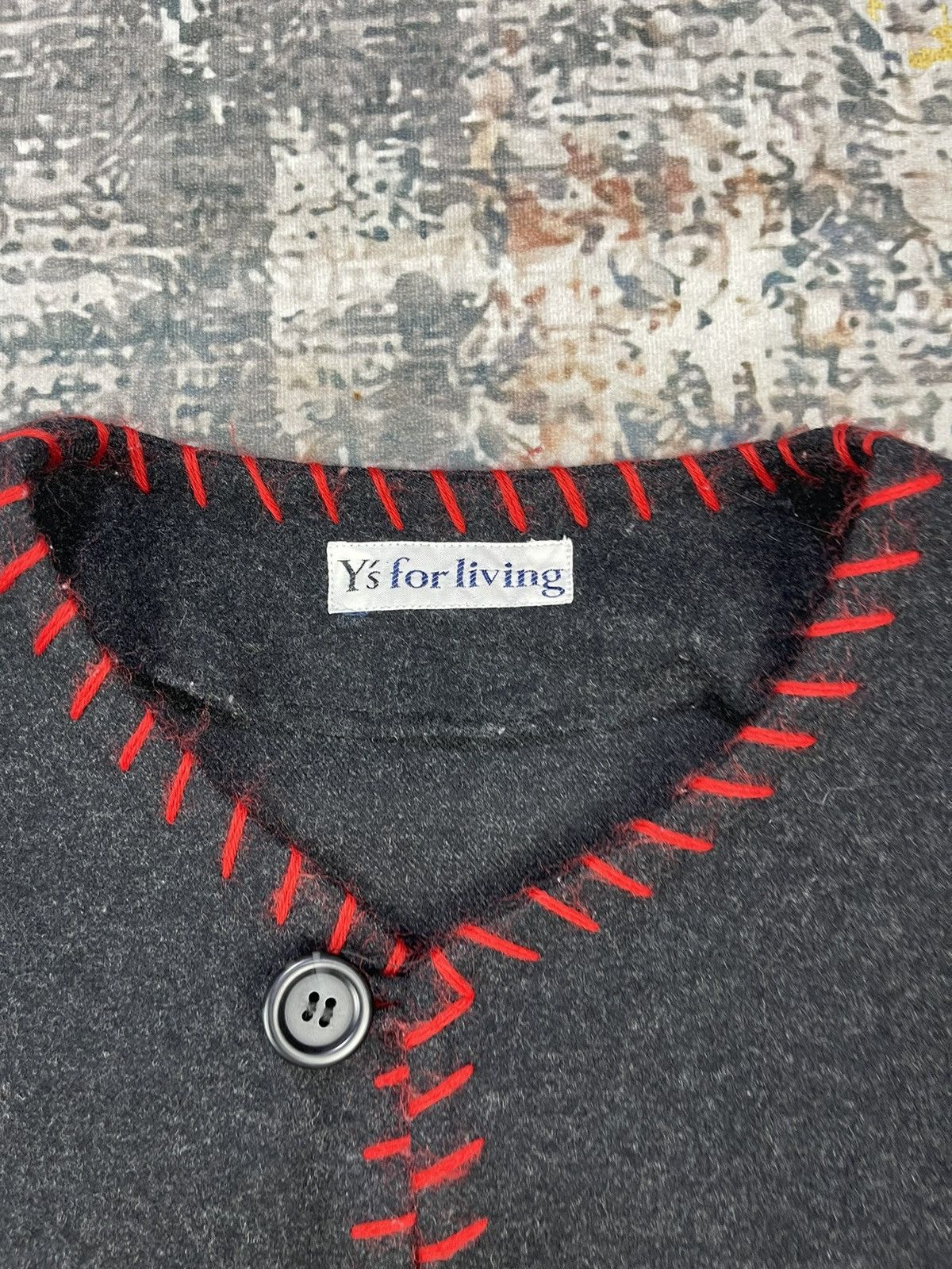 Y's Yohji Yamamoto Y’s For Living Red Trim Sweater Cardigans Size L / US 10 / IT 46 - 5 Thumbnail