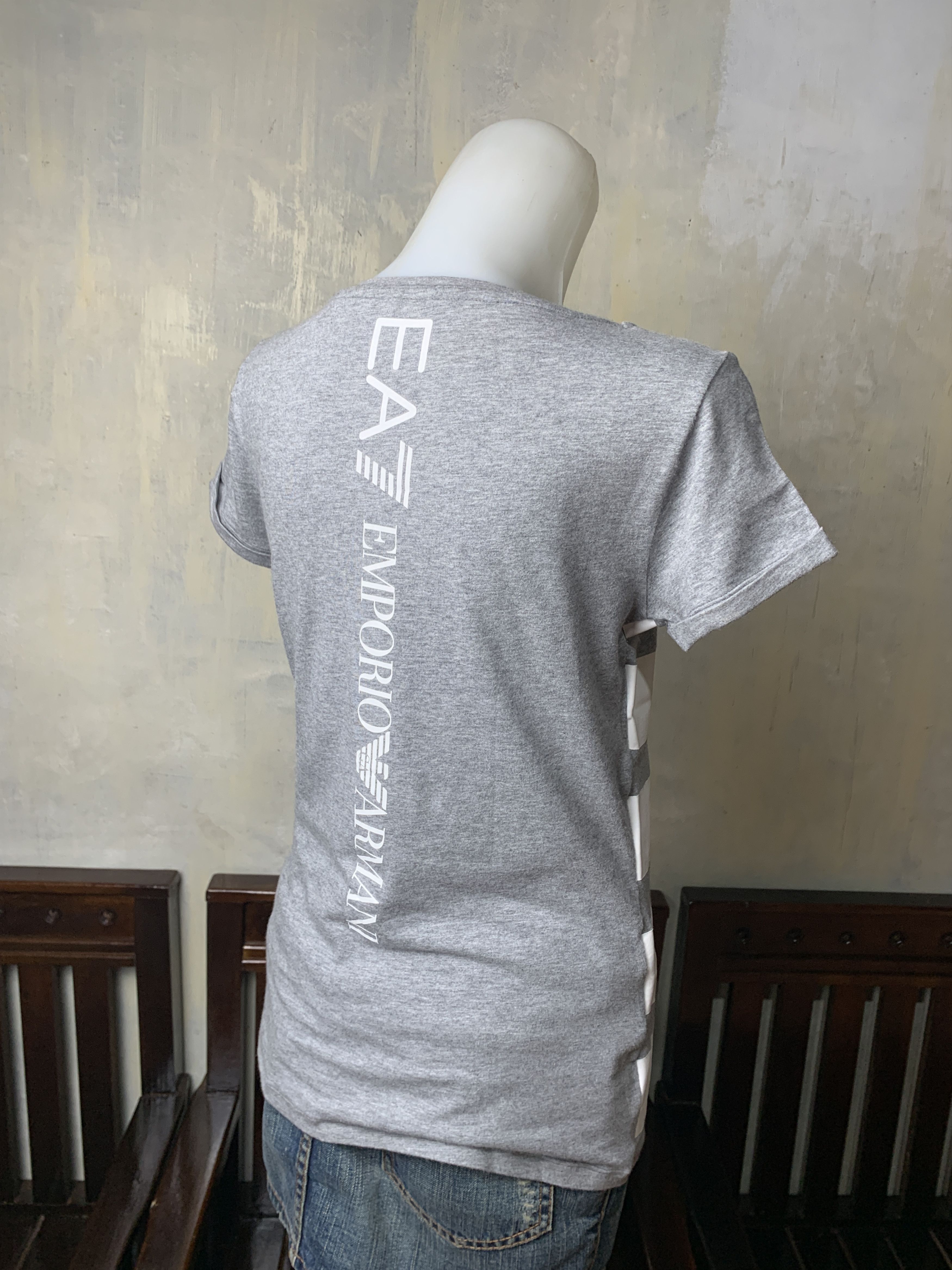 Emporio Armani Emporio Armani Gray V-neck Tee (M) Size M / US 6-8 / IT 42-44 - 3 Thumbnail