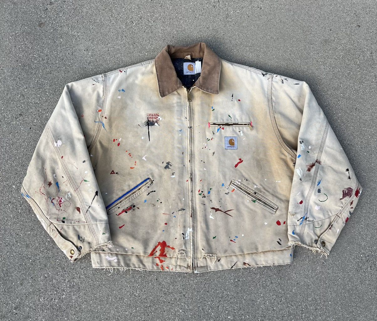 Carhartt Custom Vintage Carhartt Detroit Jacket Thrashed Distressed Size US XL / EU 56 / 4 - 9 Thumbnail