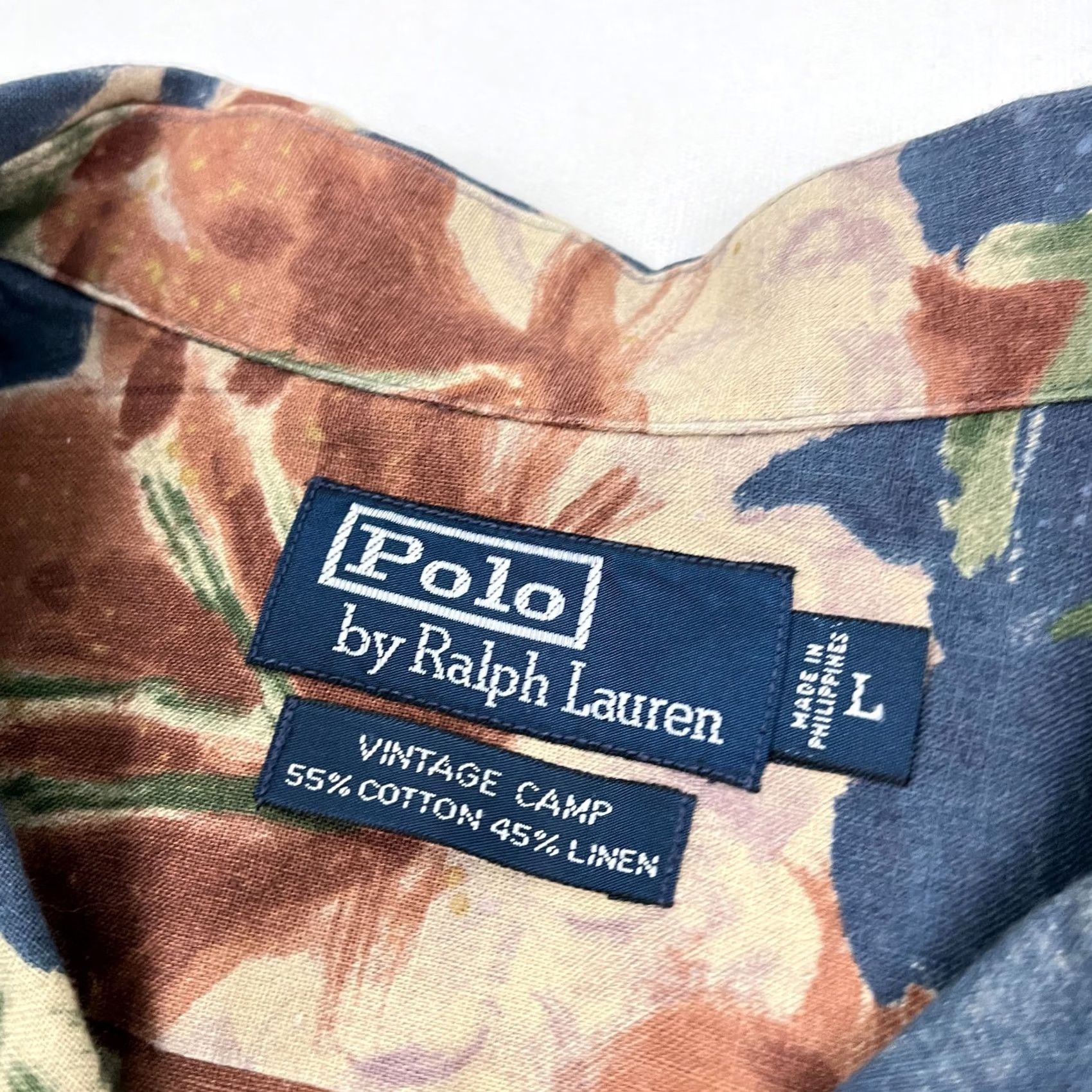 Polo Ralph Lauren Polo Ralph Lauren Vintage Camp Shirt Mens L Linen Blend Blue Floral Hawaiian Y2K Size US L / EU 52-54 / 3 - 2 Thumbnail
