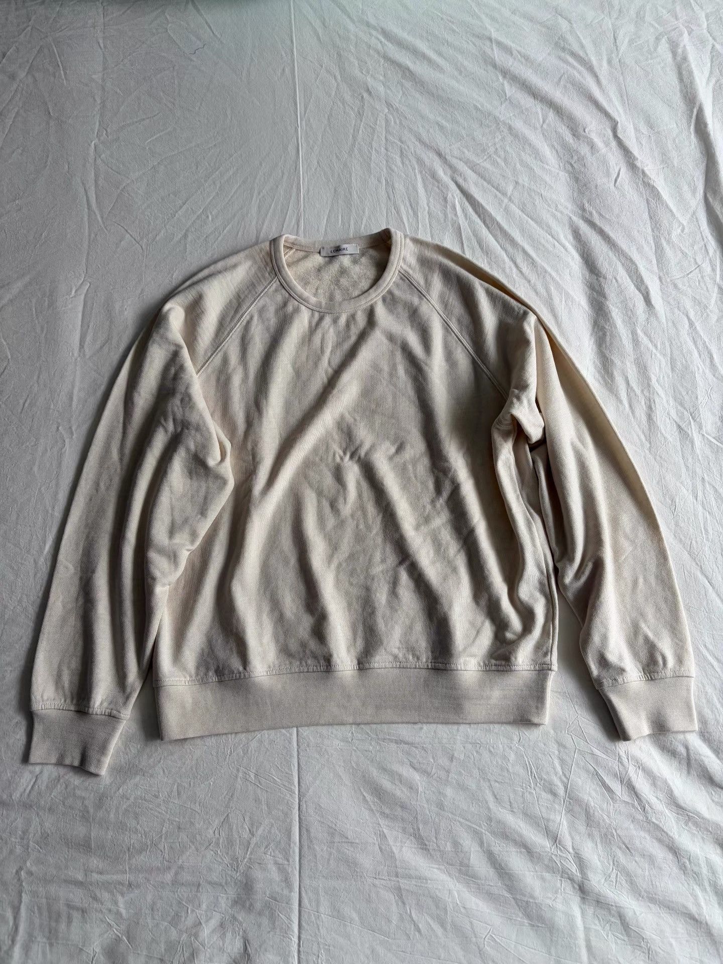 Lemaire White Long-Sleeve Sweatshirt Size L Size US L / EU 52-54 / 3 - 1 Thumbnail