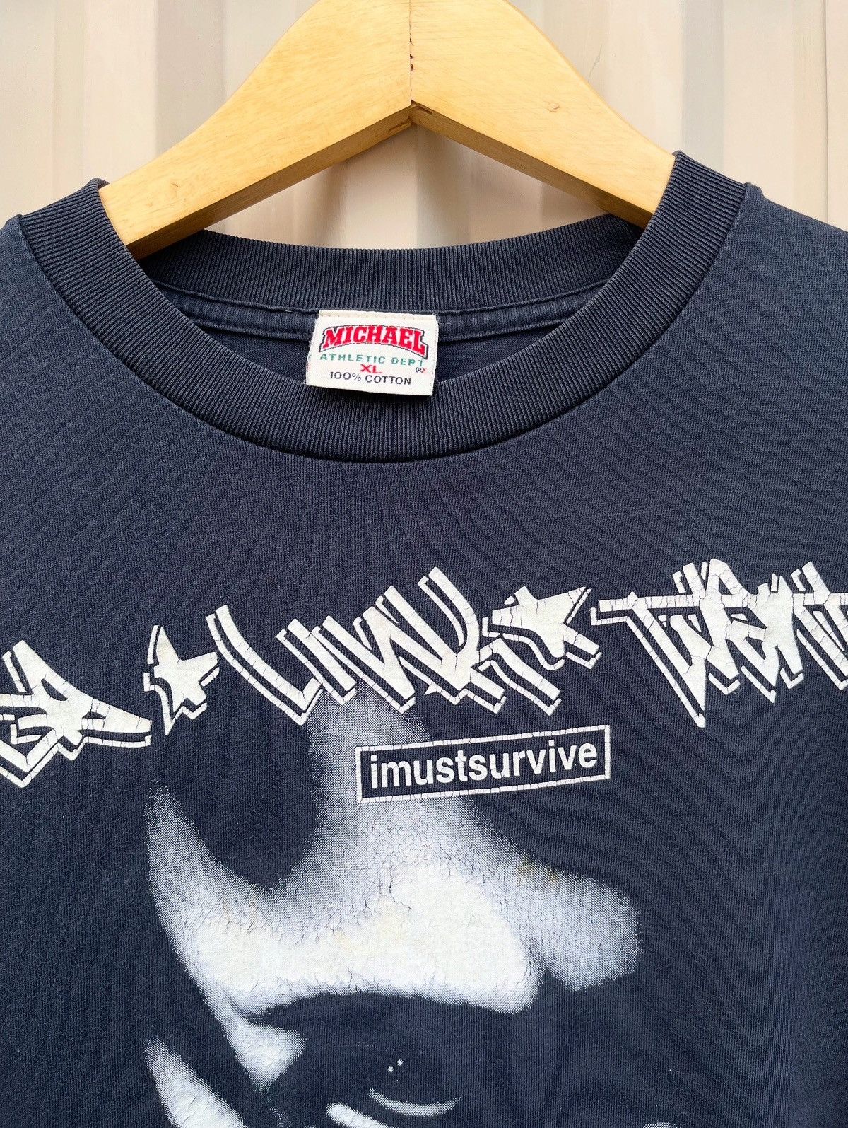 Vintage 90s Da Link Went I Must Survive Size US XL / EU 56 / 4 - 3 Thumbnail