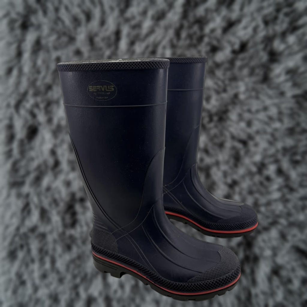 Vintage Servus Rain Boots Mens 8 Blue Rubber Waterproof Slip Resistant Mid-Calf Workwear Boots Mens Blue Rubber Waterproof Slip Resistant Boots Size US 8 / EU 41 - 1 Thumbnail