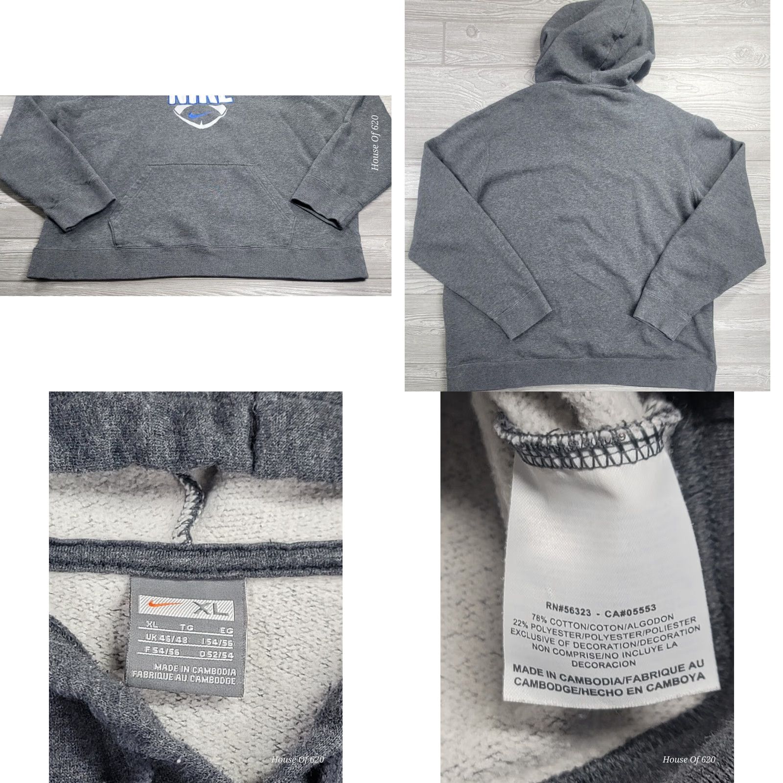 Nike VINTAGE Nike Football L Center Swoosh Spell Out Hoodie Embroider Travis Scott Y2K Ladies? Size US L / EU 52-54 / 3 - 8 Thumbnail