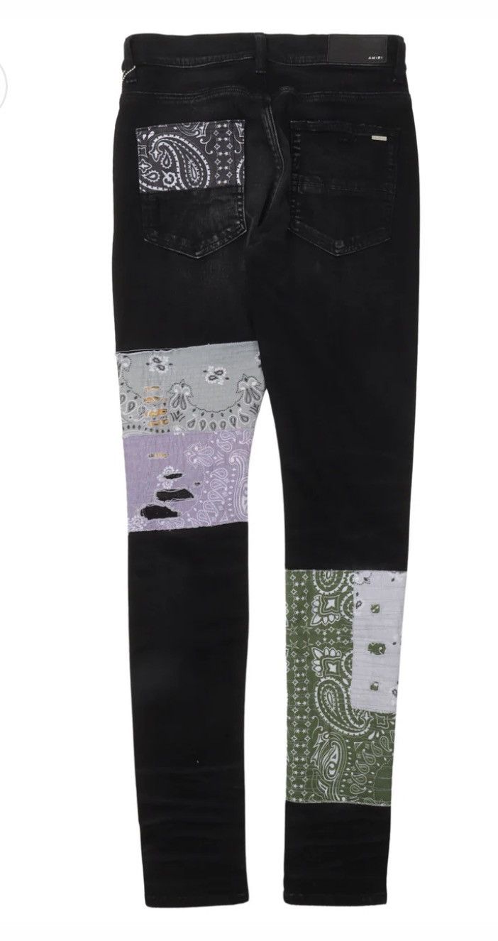 Amiri Amiri Black Bandana Art Patch Jeans Size US 32 / EU 48 - 2 Thumbnail