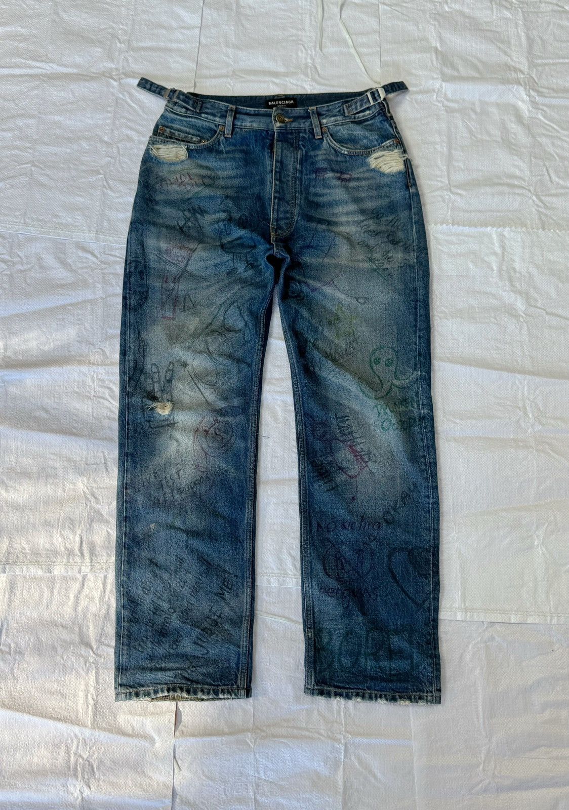 Balenciaga Balenciaga Skribble Denim (Repaired Heel Bite) Size US 30 / EU 46 - 3 Thumbnail