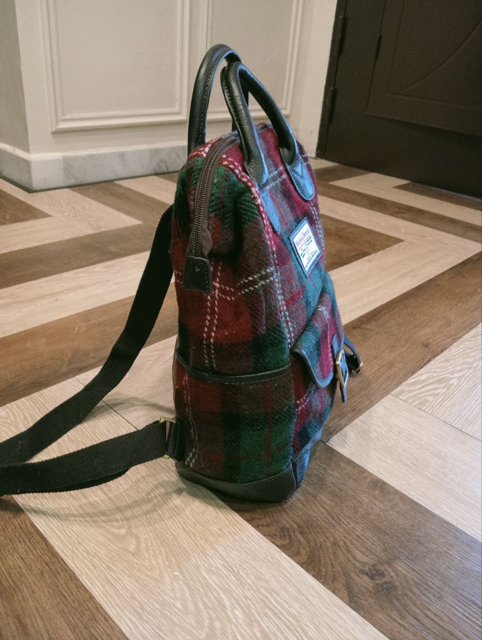 Harris Tweed HARRIS TWEED BRITISH GREEN WOOL LEATHER BACKPACK Size ONE SIZE - 4 Thumbnail