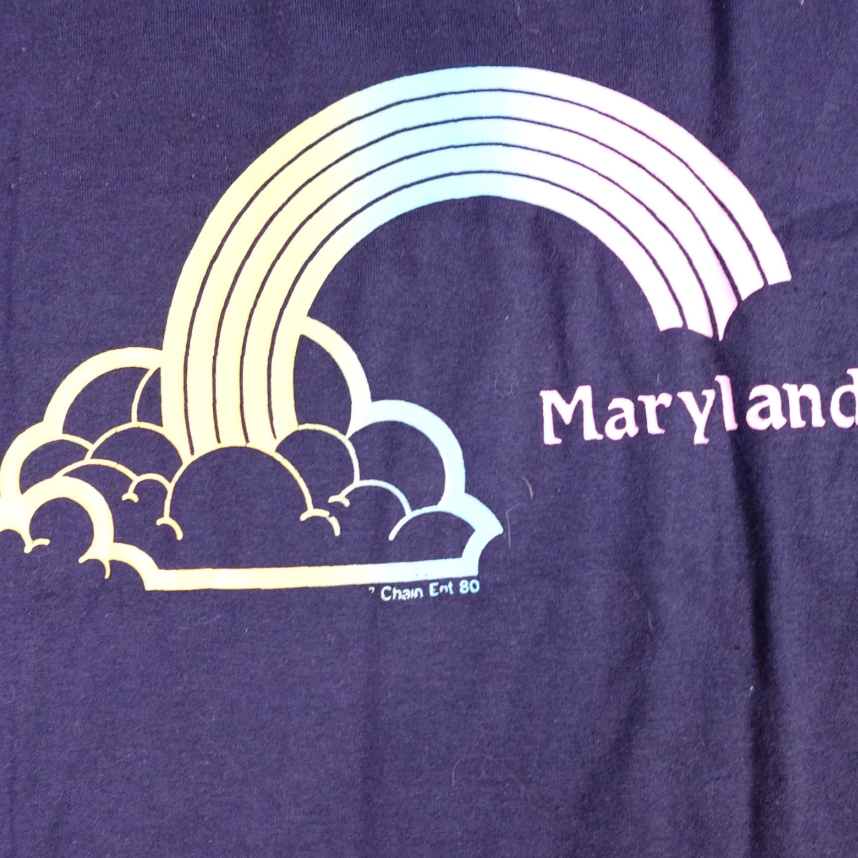 Vintage VINTAGE Maryland Rainbow Shirt Medium USA 80s 50/50 Cotton Jersey Blue Crew Neck Short Sleeve Men T-Shirt Size US M / EU 48-50 / 2 - 2 Thumbnail