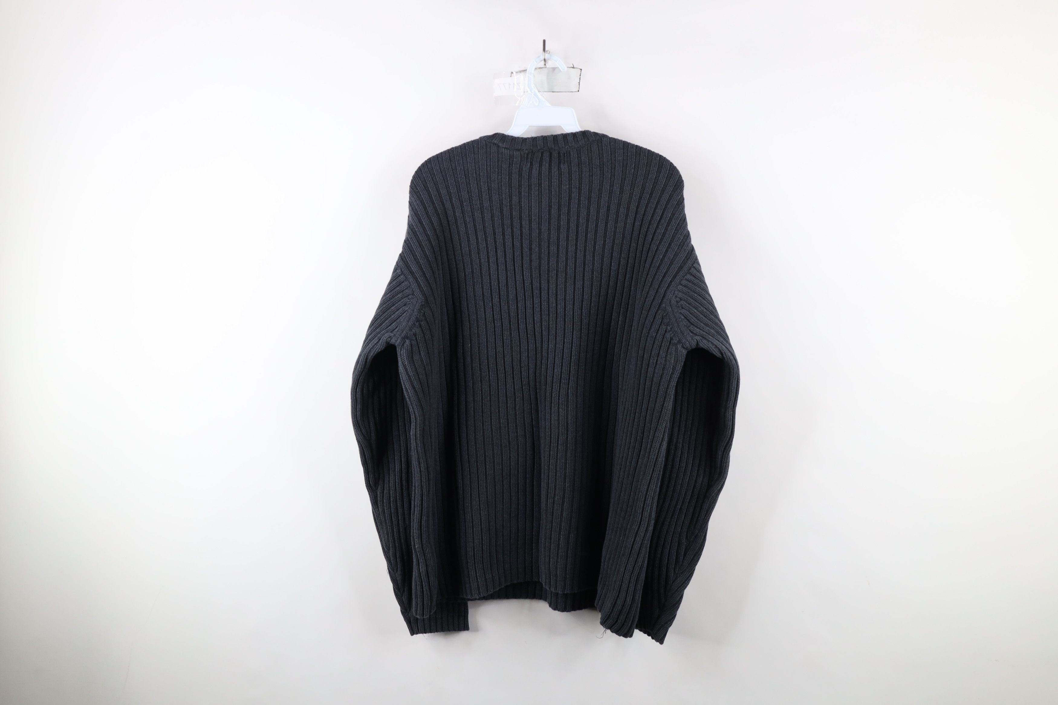 Eddie Bauer × Vintage Vintage 90s Eddie Bauer Heavyweight Ribbed Knit Sweater Blue Size XL / US 12-14 / IT 48-50 - 7 Thumbnail