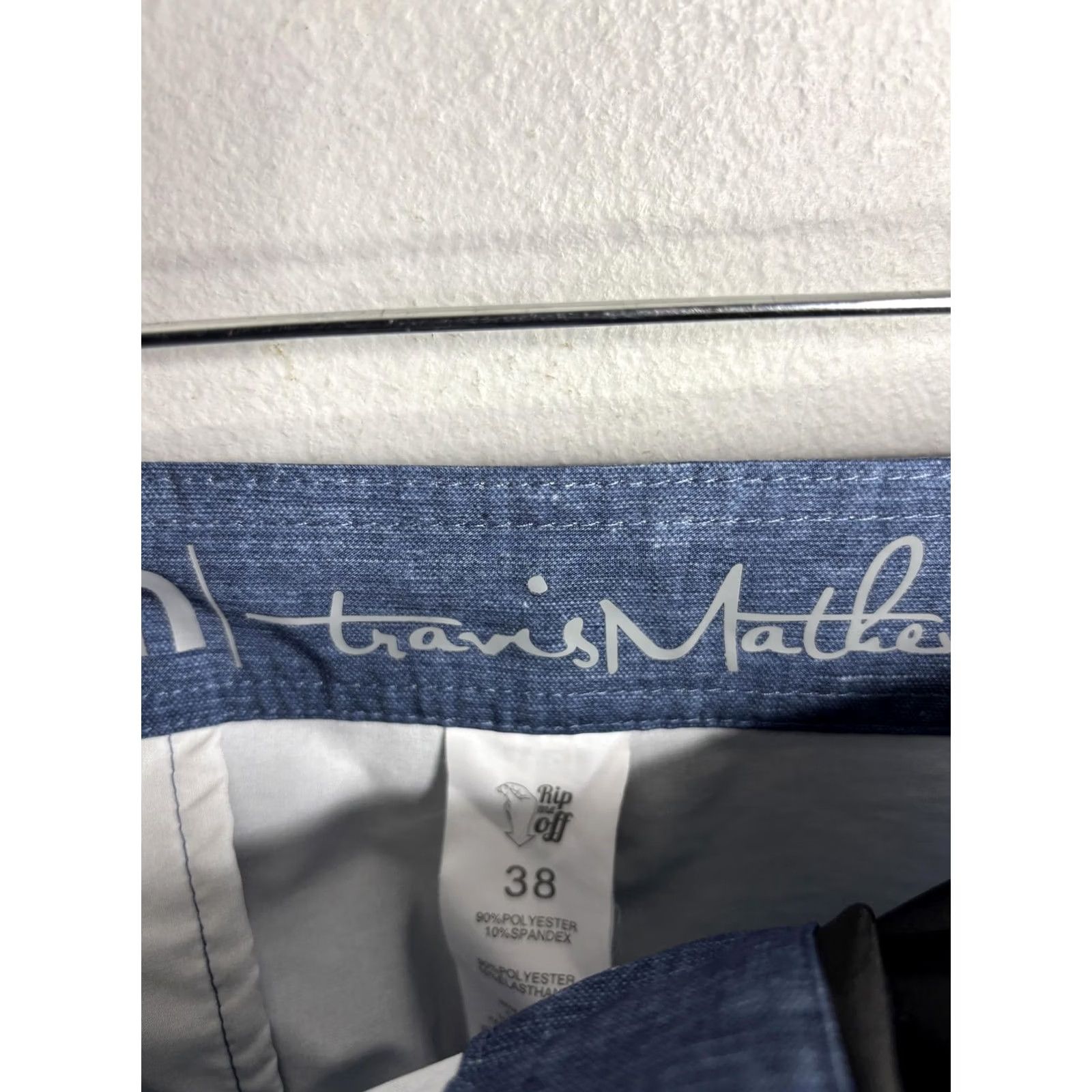 TravisMathew TravisMathew Board Shorts Mens 38 Blue Gray Mint Palm Print Colorblock Trunks Size US 38 / EU 54 - 3 Thumbnail