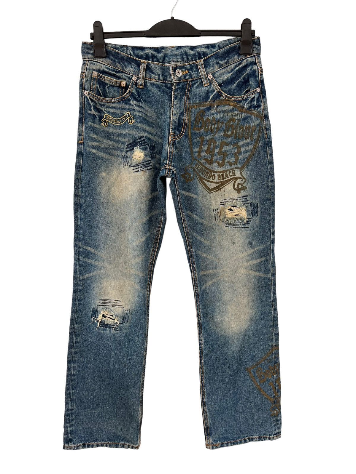 Body Glove Vintage Y2K Body Glove Distress Dirty Muddy Denim Jeans Size US 31 - 6 Thumbnail