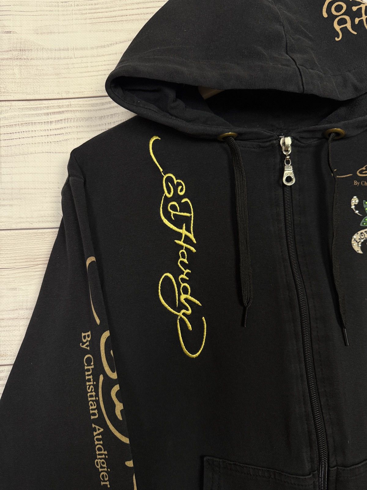 Christian Audigier RARE Vintage Ed Hardy Zip Hoodie Skelleton Skulls Audigier Size M / US 6-8 / IT 42-44 - 8 Thumbnail