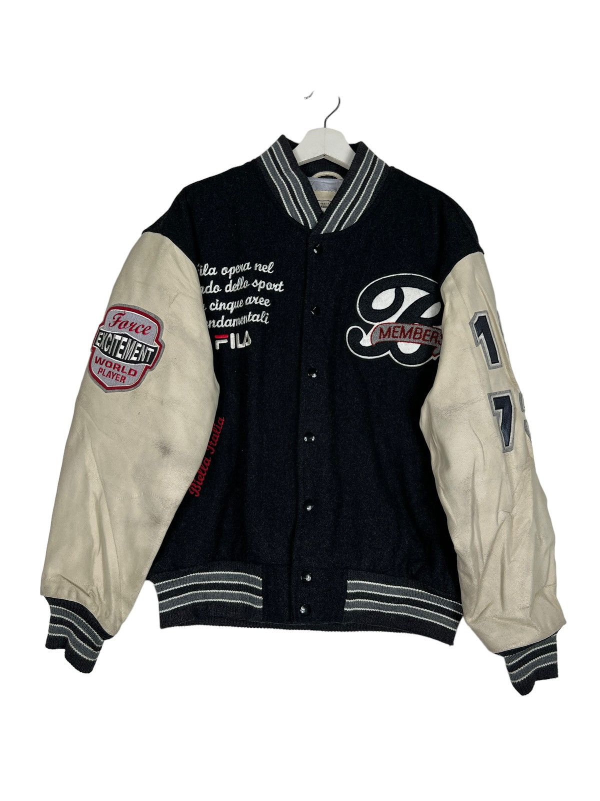 Fila 🔥 VINTAGE FILA STADIUM VARSITY BOMBER JACKET Size US L / EU 52-54 / 3 - 5 Thumbnail