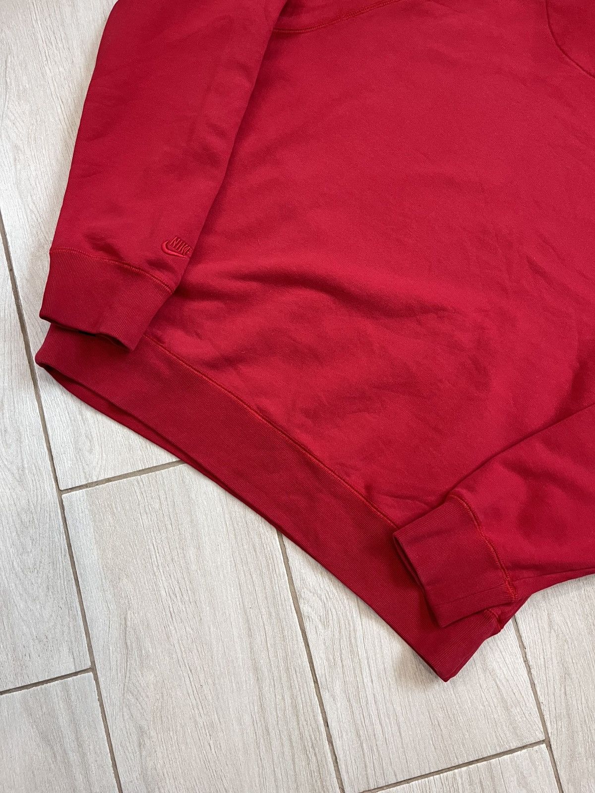 Nike × Vintage Vintage Nike Sportswear Hoodie red blank logo sweatshirt Size US L / EU 52-54 / 3 - 15 Thumbnail