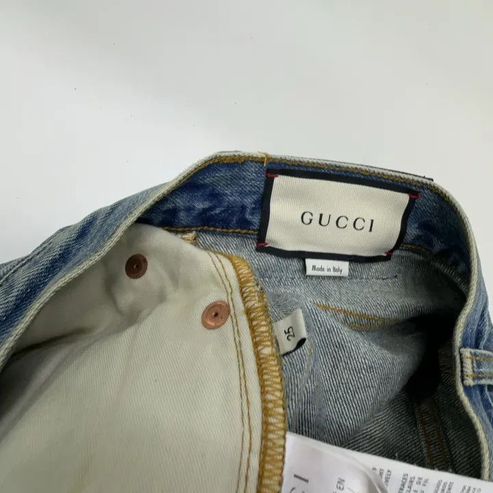 Gucci Gucci Distressed Blue High-Waisted Jeans-2507 Size 25" / US 0 / IT 36 - 2 Thumbnail