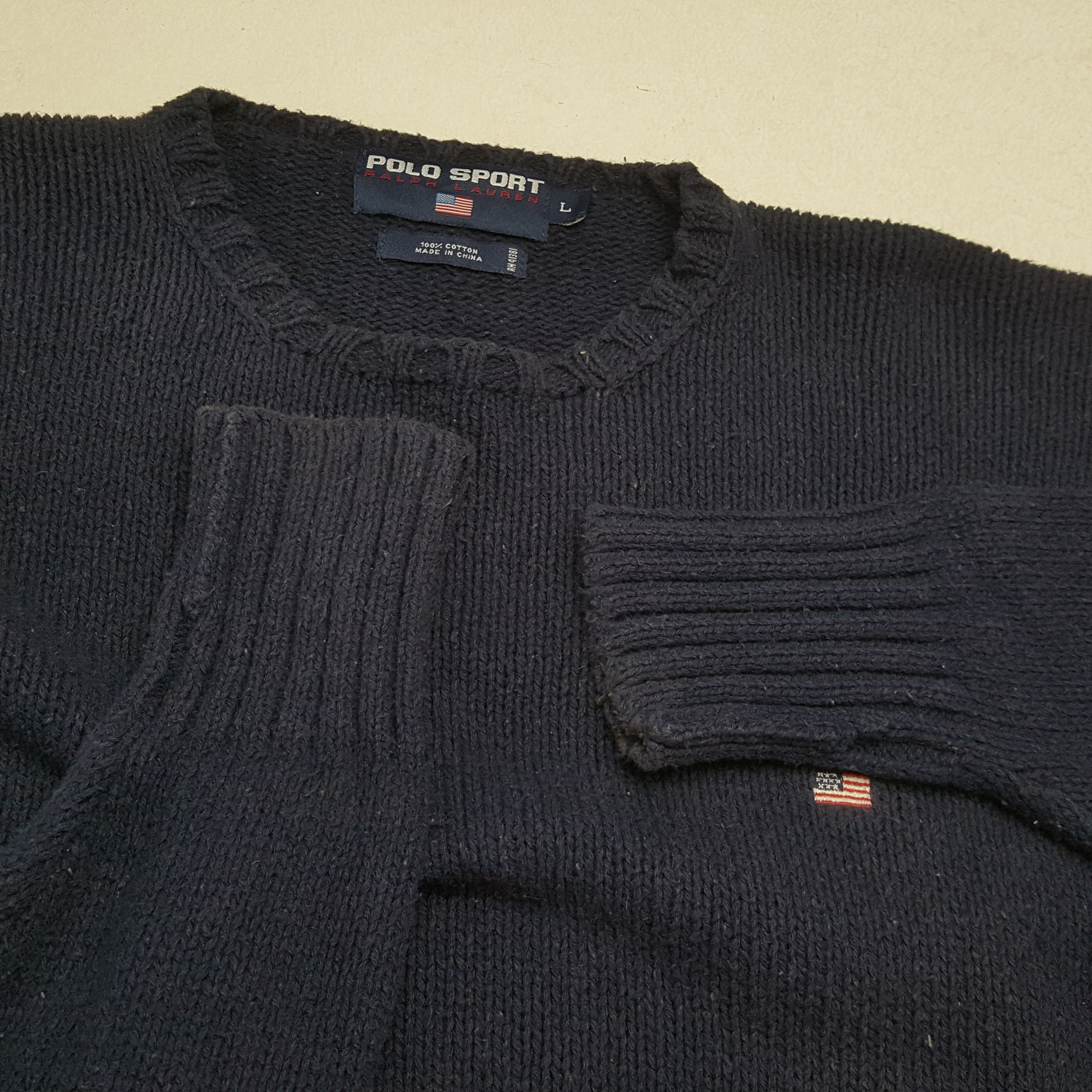 Polo Ralph Lauren × Vintage Vintage POLO SPORT by RALPH LAUREN Knitwear Sweatshirt Size US L / EU 52-54 / 3 - 8 Thumbnail