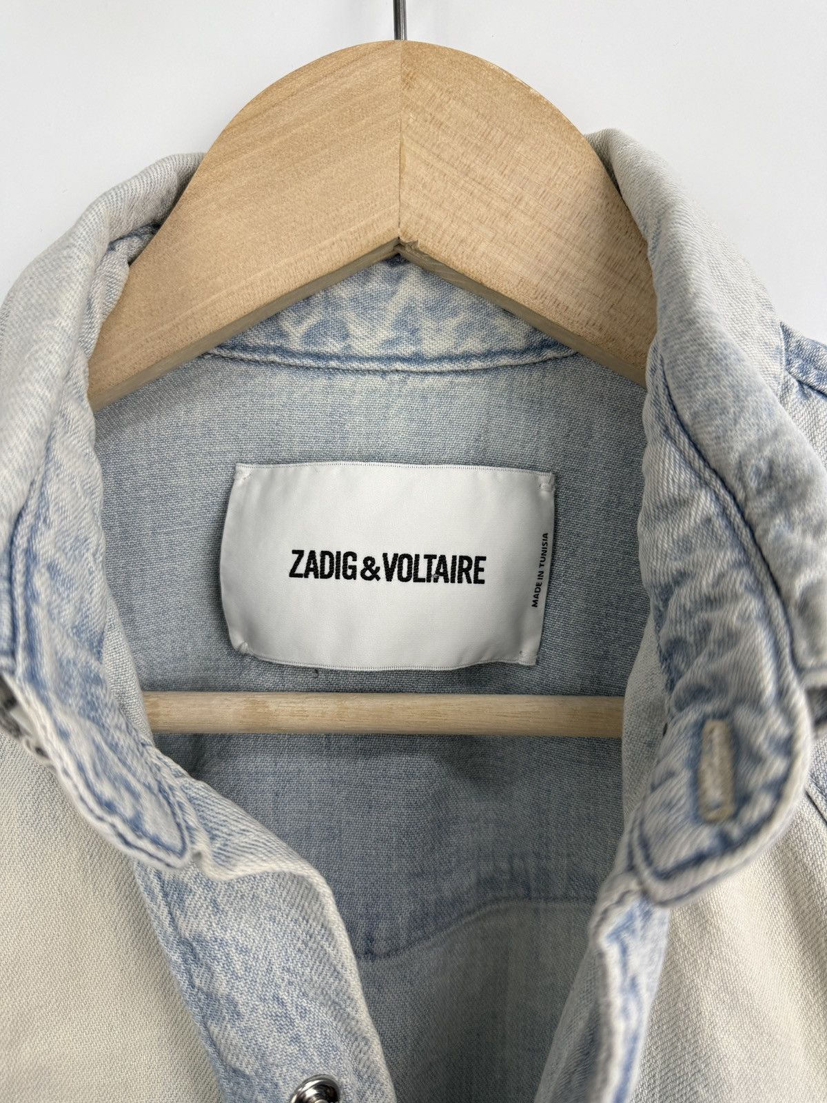 Zadig & Voltaire 🇫🇷 Y2K Zadig & Voltaire Skull Heart Happy Jeans Shirt Retro Size US S / EU 44-46 / 1 - 6 Thumbnail