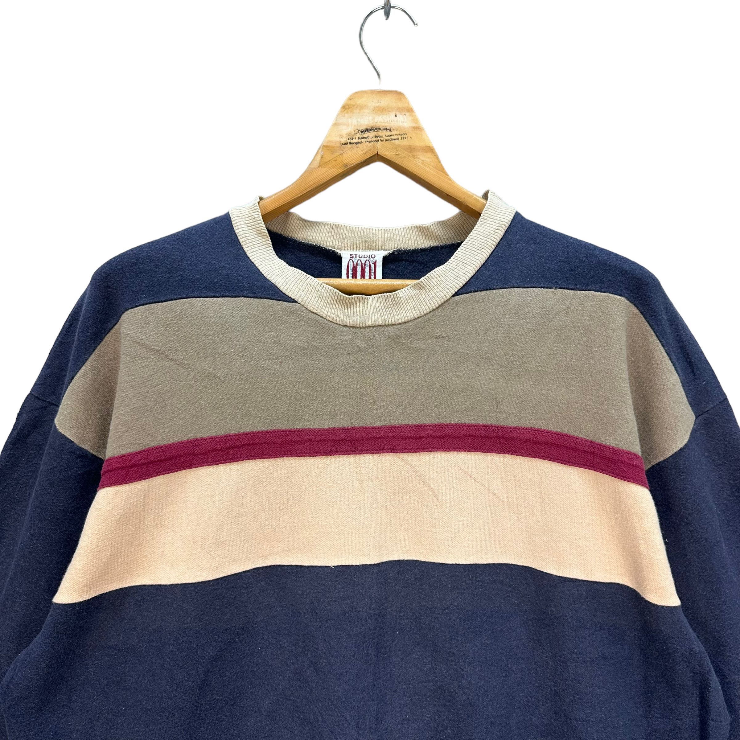 Japanese Brand STUDIO 0001 BY FERRE COLORBLOCK SWEATSHIRTS #7755-168 Size US L / EU 52-54 / 3 - 2 Thumbnail
