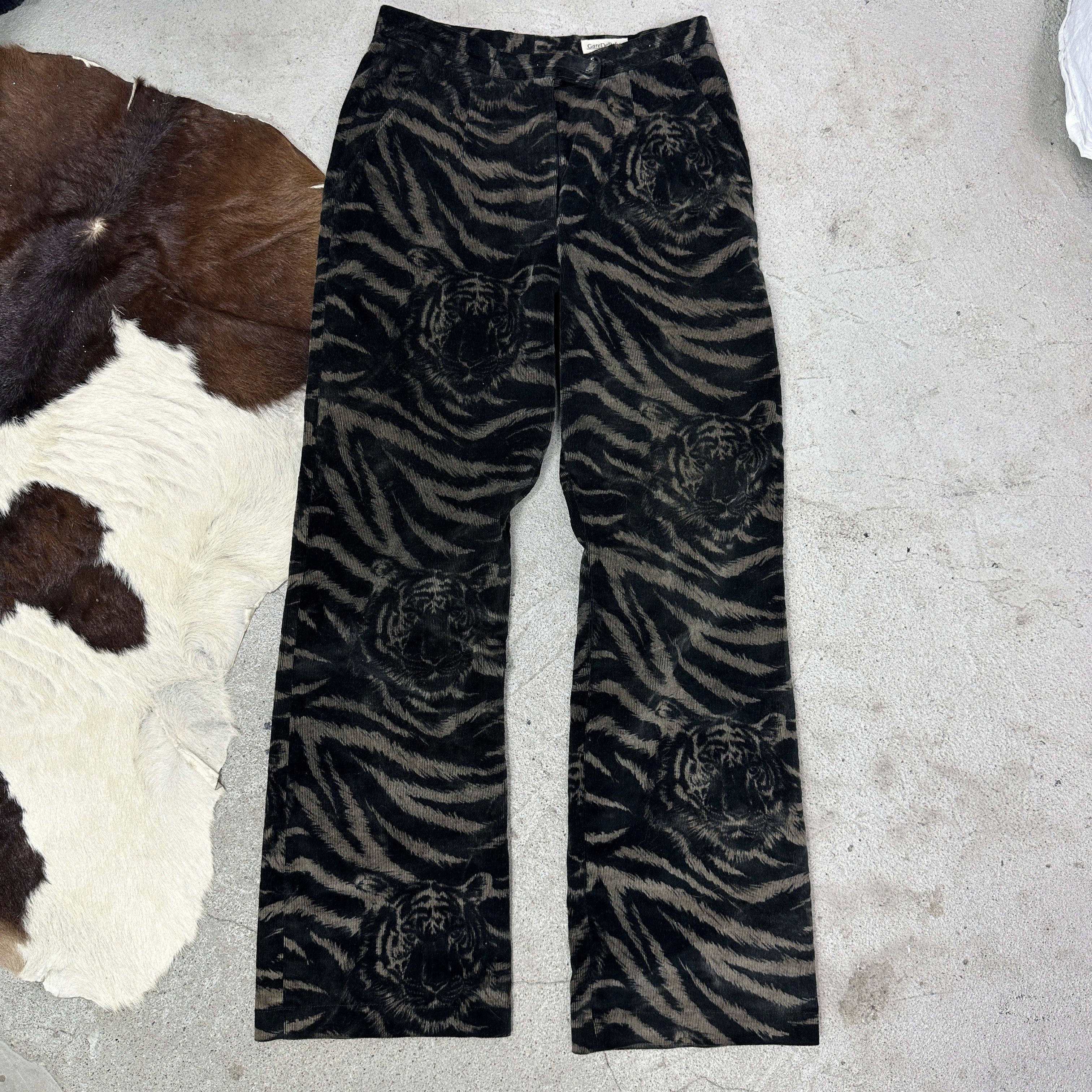 Vintage Vintage Avant Garde Corduoy Tiger Print Pants Y2K Size 25" / US 0 / IT 36 - 6 Thumbnail