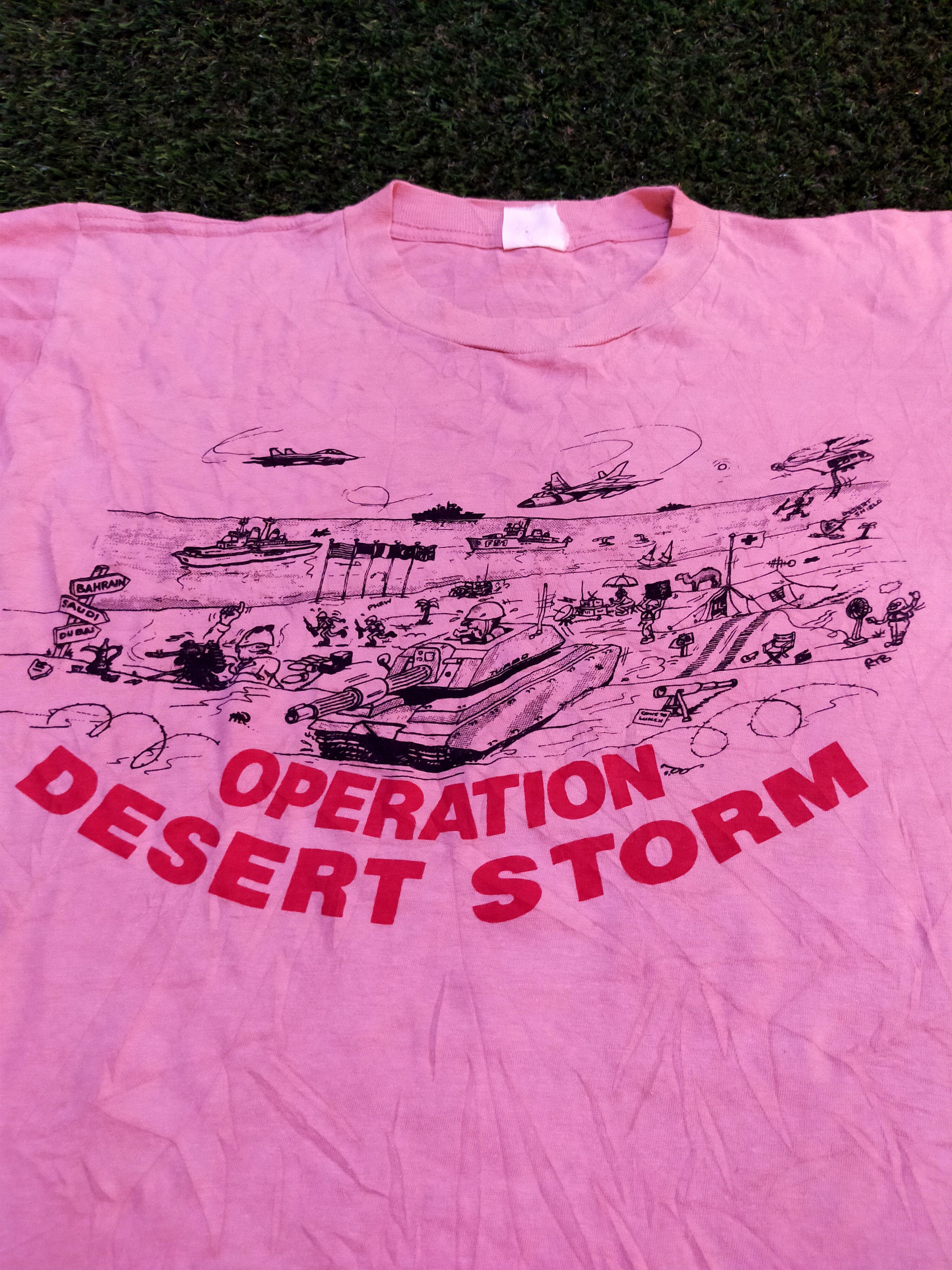 Vintage VINTAGE 1991 OPERATION DESERT STORM ARABIC PNK TEE Size US M / EU 48-50 / 2 - 2 Thumbnail