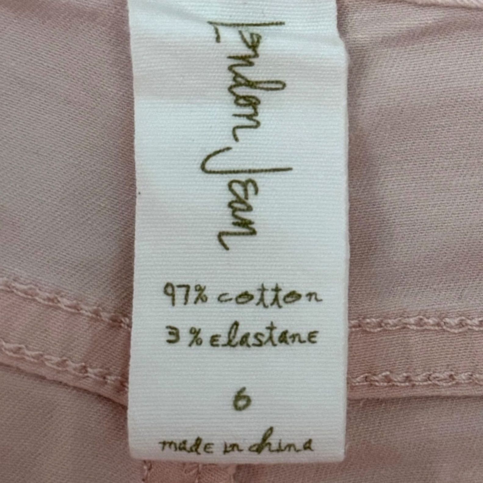 Vintage London Jean Shorts Women 6 Cut-Off Pink Peach 4.5 Inseam 5-Pocket Stretch Denim Beach Festival Boho Summer Size 24" / US 00 / IT 34 - 3 Thumbnail