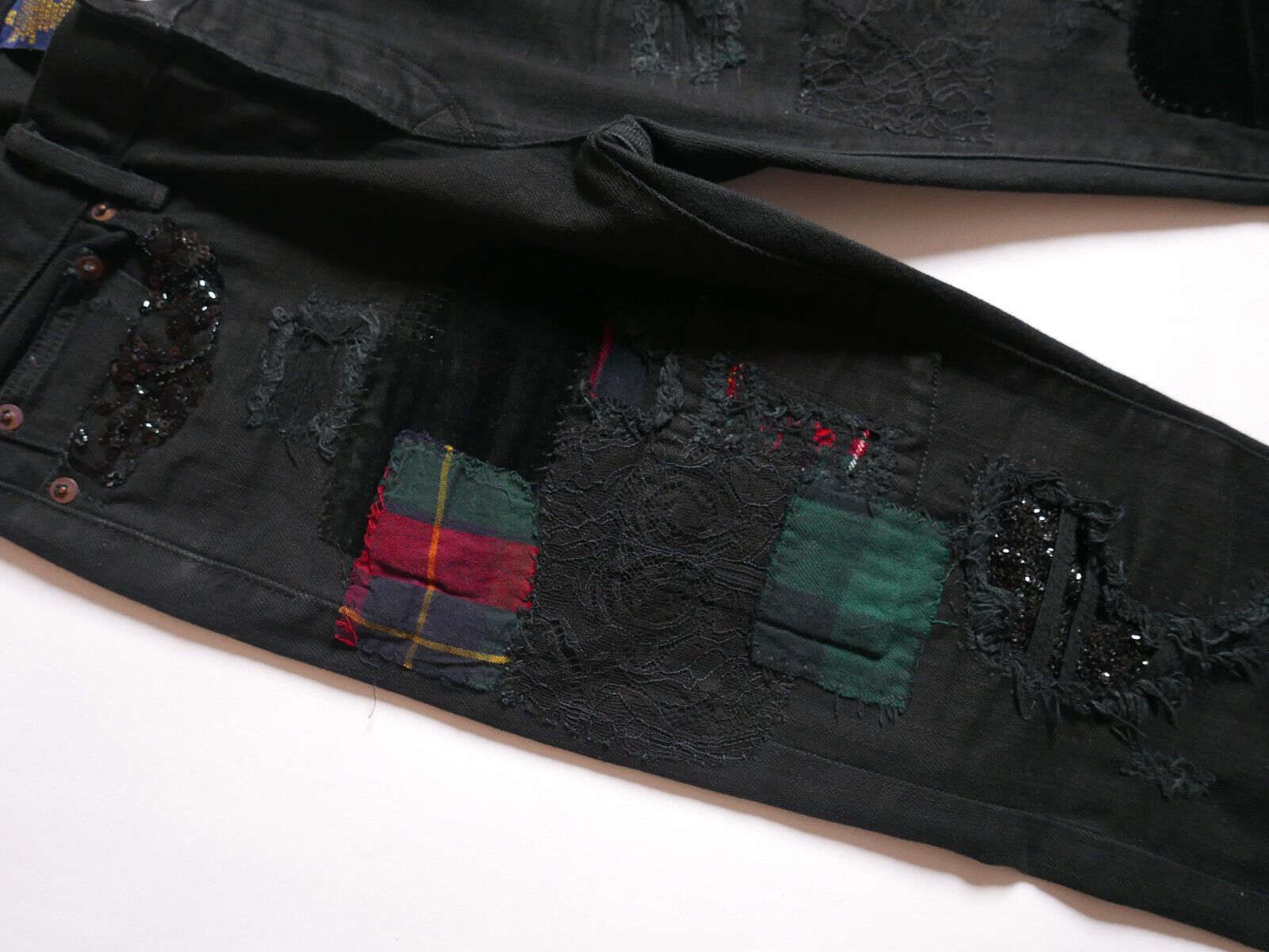 Rugby Ralph Lauren Ralph Lauren Rugby Pants Black Sequin Patchwork Vintage 25 Size 25" / US 0 / IT 36 - 4 Thumbnail