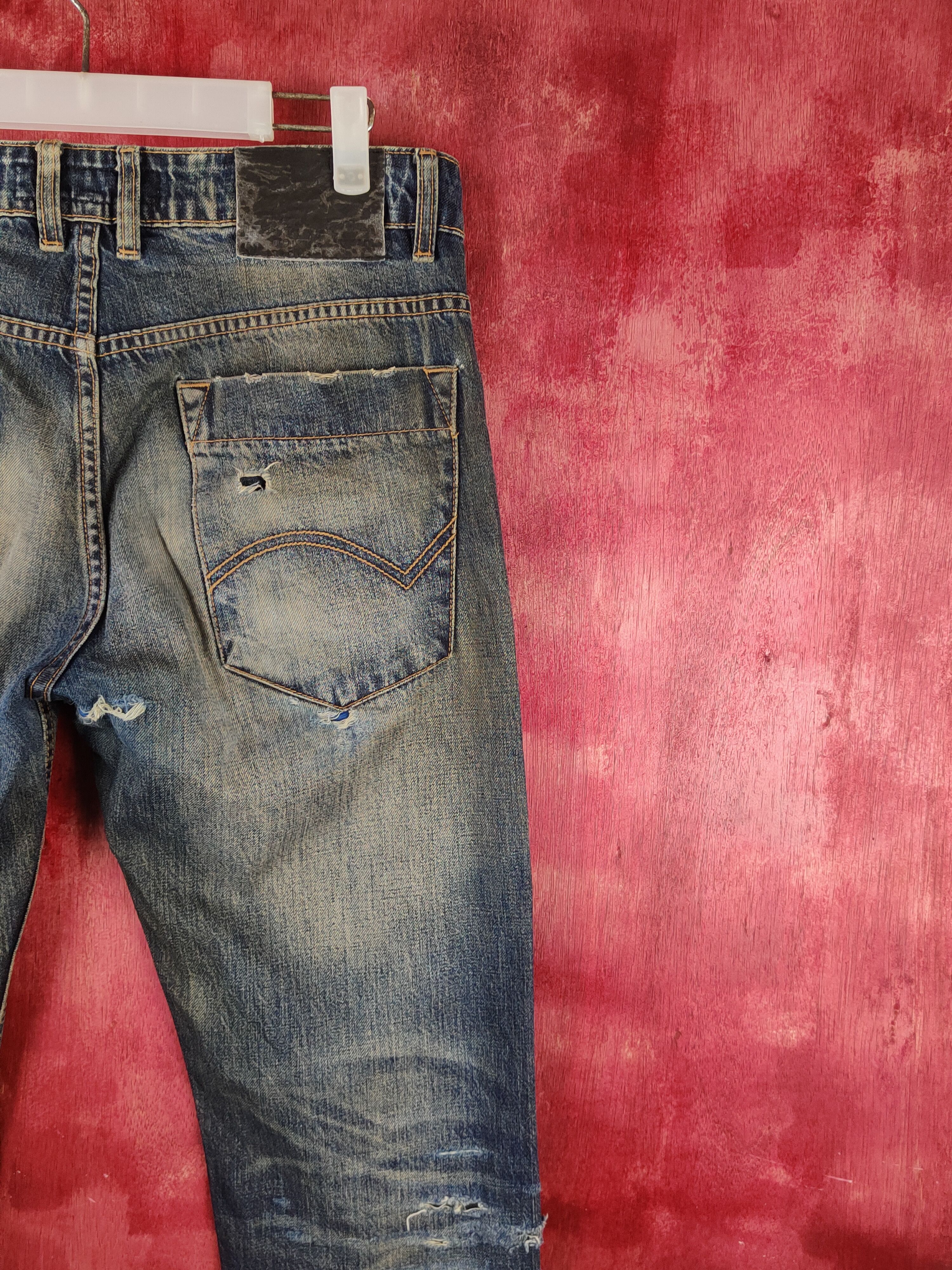 Japanese Brand Tykes Dark Blue Faded Distressed Ripped Jeans #S2141 Size US 32 / EU 48 - 14 Thumbnail