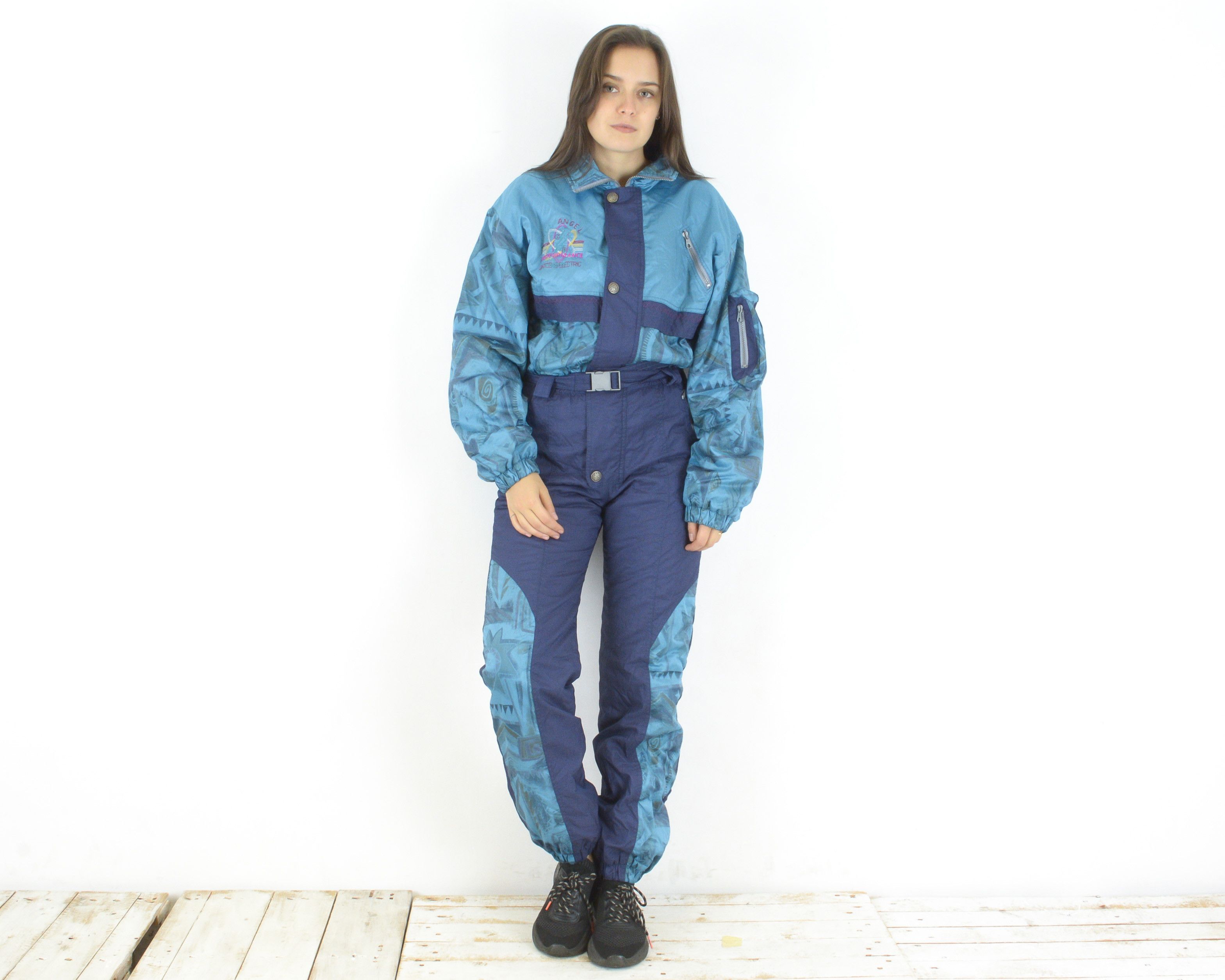 Vintage Save The Planet Ski Suit Women M Jumpsuit Overalls Coveralls Size 32" / US 10 / IT 46 - 1 Thumbnail